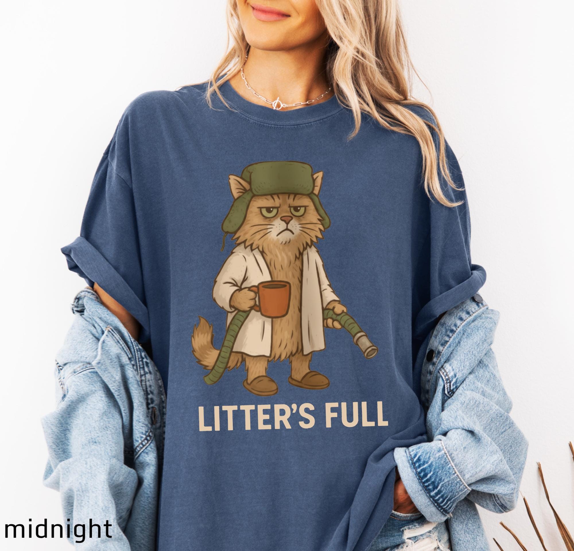 Comfort Colors© Litter’s Full Unisex Shirt: Funny Cat Lovers Winter Vacation Crewneck
