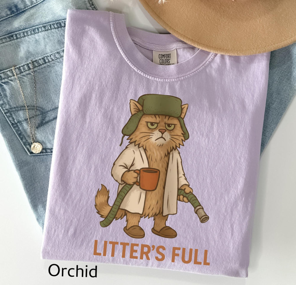 Comfort Colors© Litter’s Full Unisex Shirt: Funny Cat Lovers Winter Vacation Crewneck