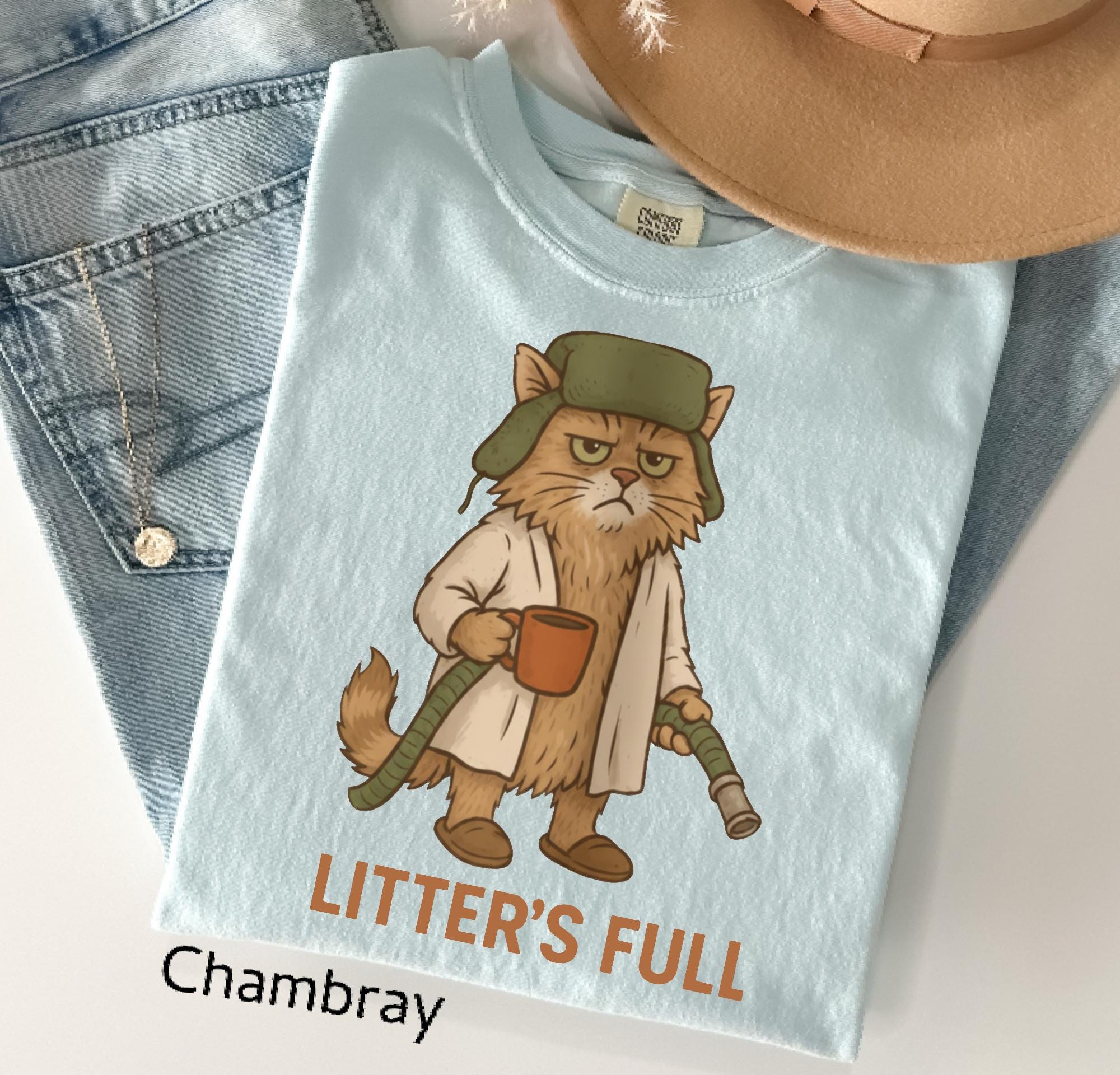 Comfort Colors© Litter’s Full Unisex Shirt: Funny Cat Lovers Winter Vacation Crewneck