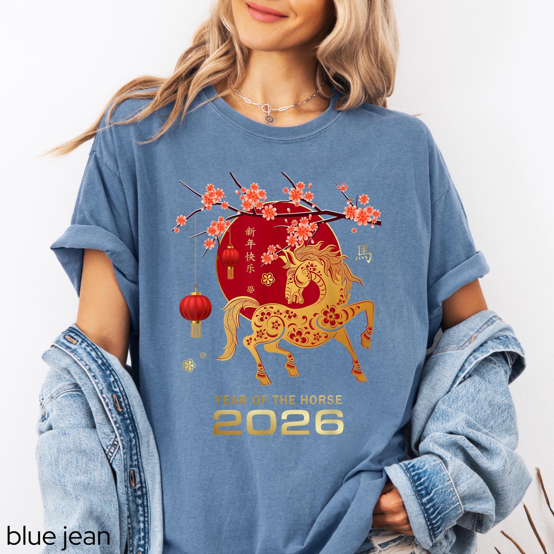 Comfort Colors© Horse New Year Shirt, Zodiac Year of the Horse T-Shirt, China New Year 2026 Tee, Lunar New Year Horse Gift