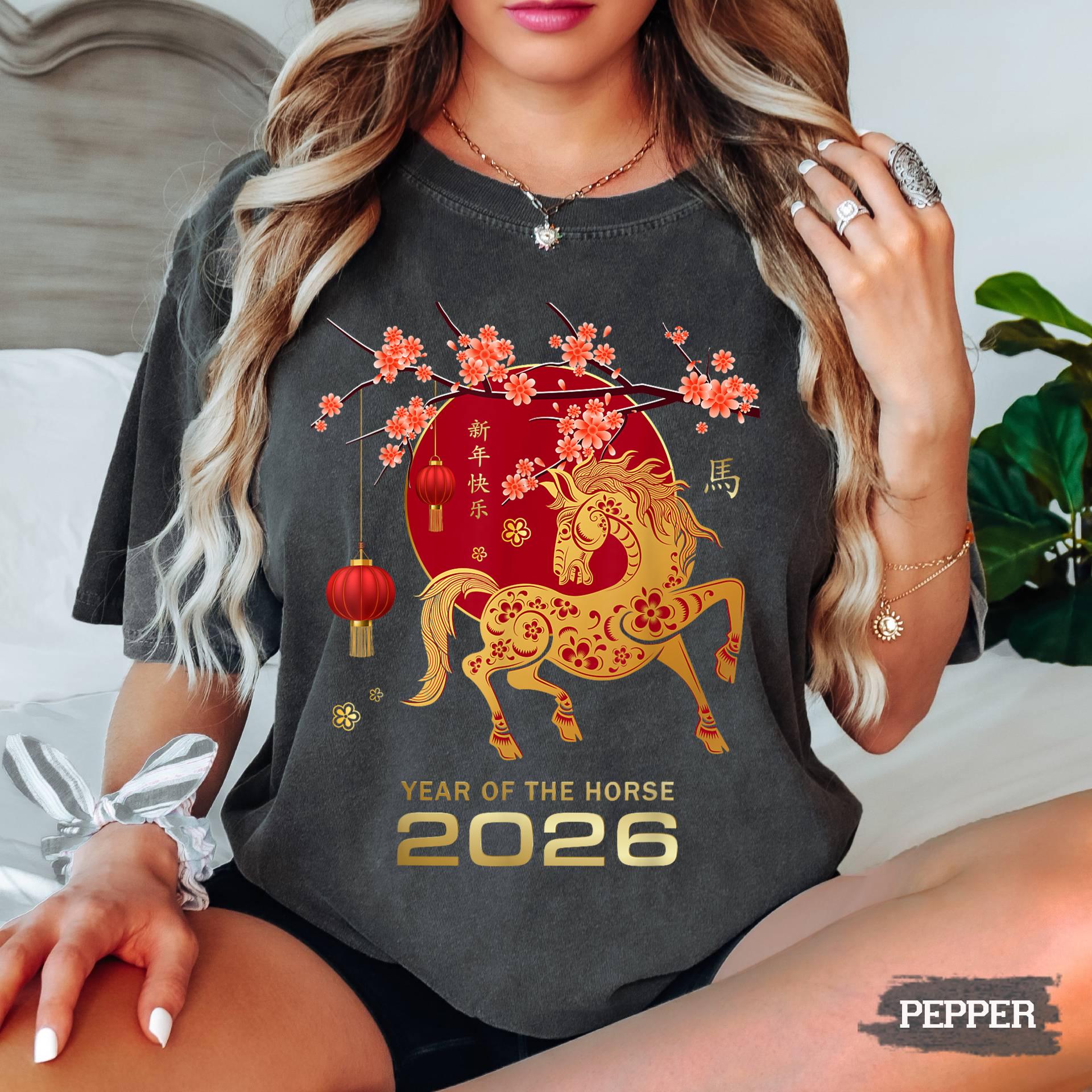 Comfort Colors© Horse New Year Shirt, Zodiac Year of the Horse T-Shirt, China New Year 2026 Tee, Lunar New Year Horse Gift