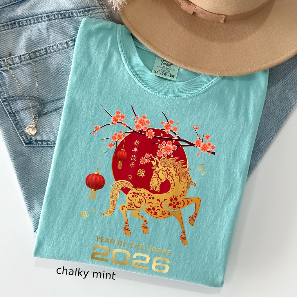Comfort Colors© Horse New Year Shirt, Zodiac Year of the Horse T-Shirt, China New Year 2026 Tee, Lunar New Year Horse Gift