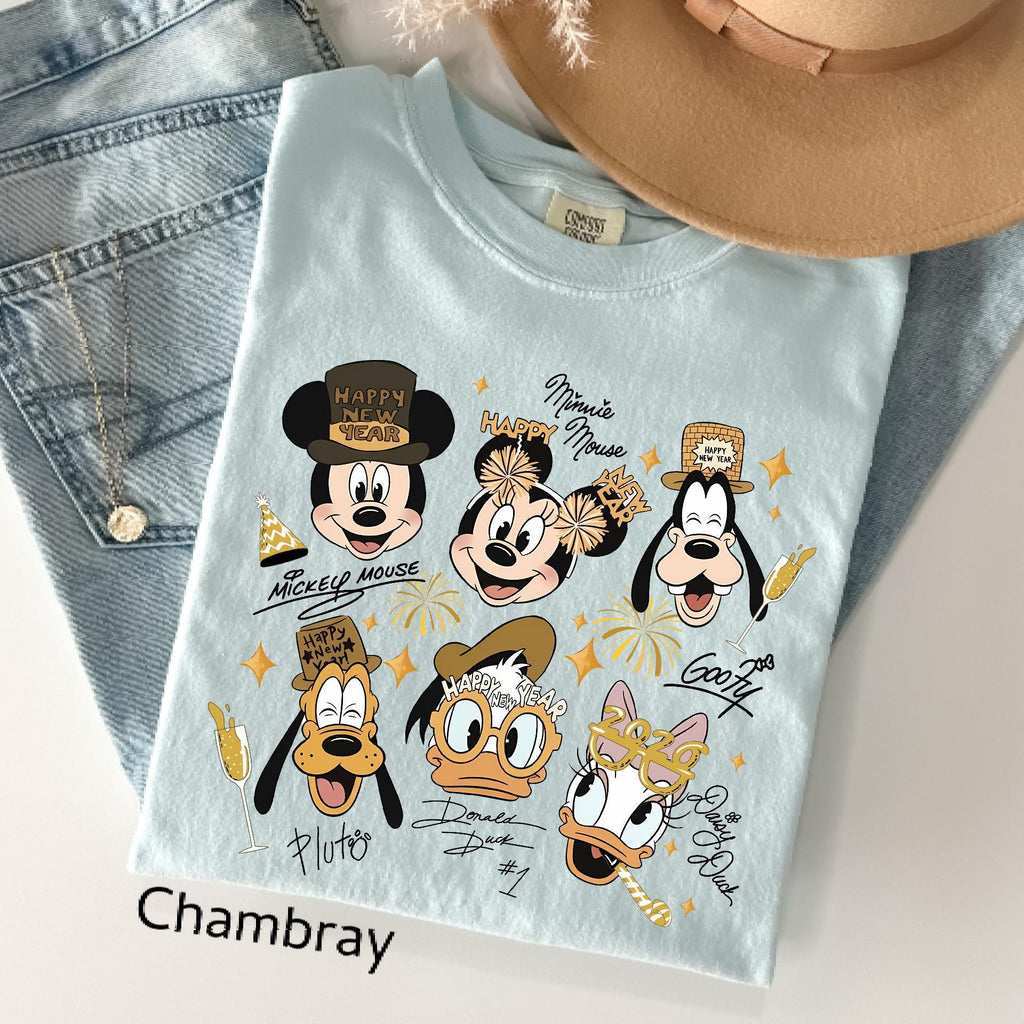 Comfort Colors© Mickey And Friends New Year 2026 Shirts: Disney Family Disneyland Trip Shirt