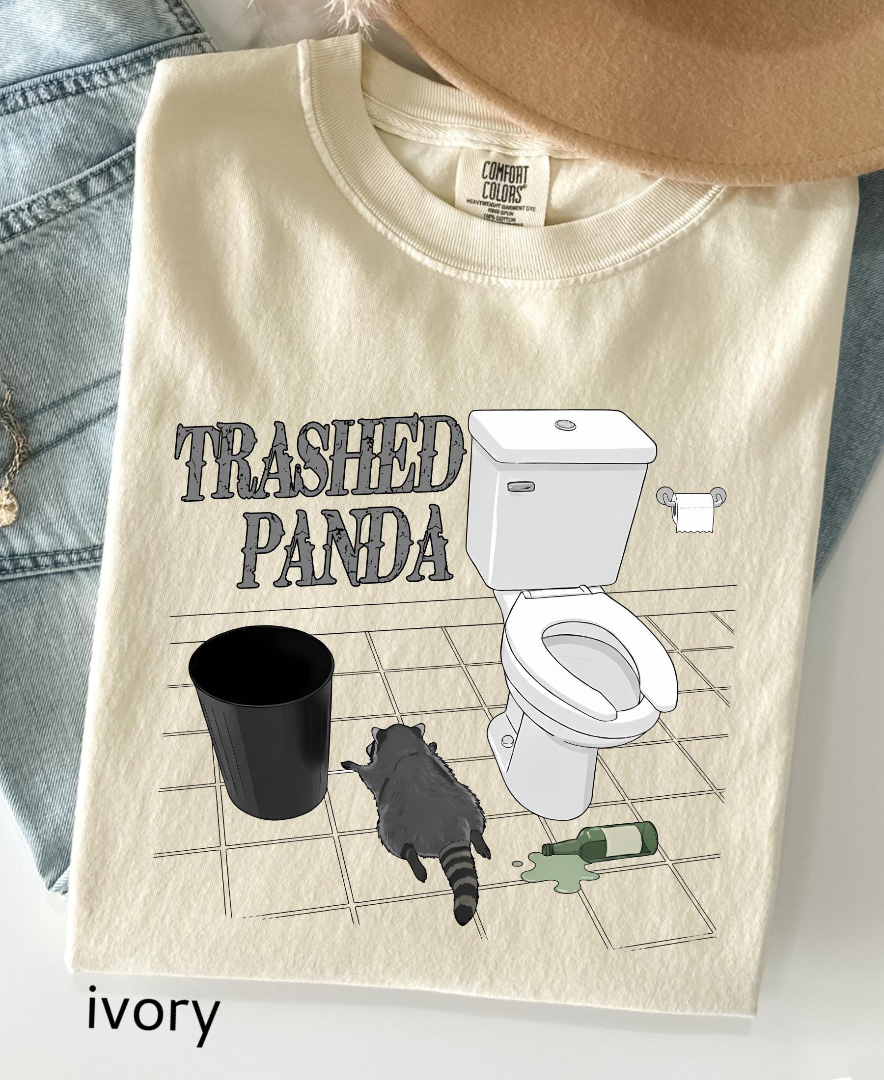 Comfort Colors© Trashed Panda Funny Drunk Raccoon T-Shirt: Trash Panda Humor Gift, Party Animal Joke Tee