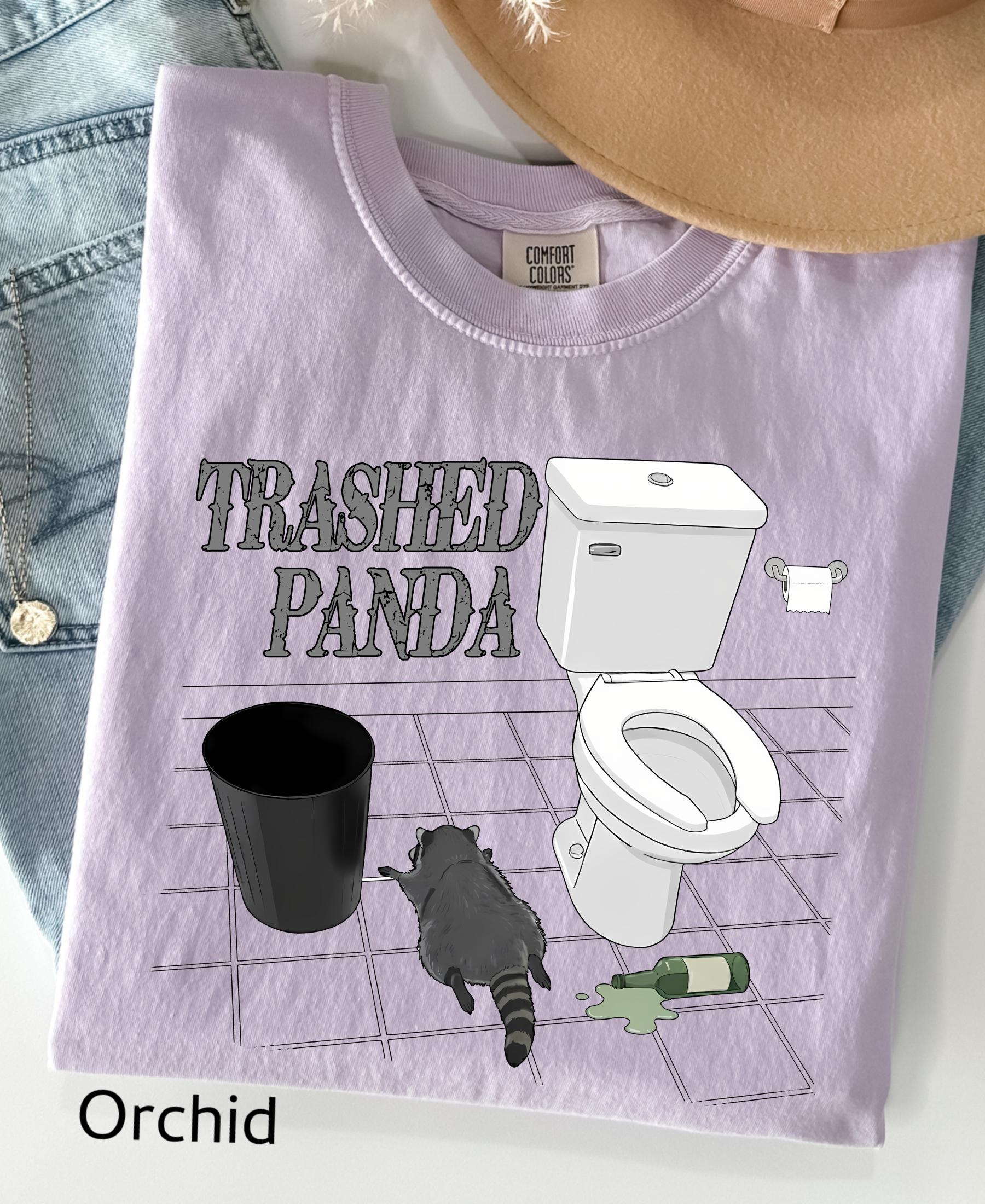 Comfort Colors© Trashed Panda Funny Drunk Raccoon T-Shirt: Trash Panda Humor Gift, Party Animal Joke Tee
