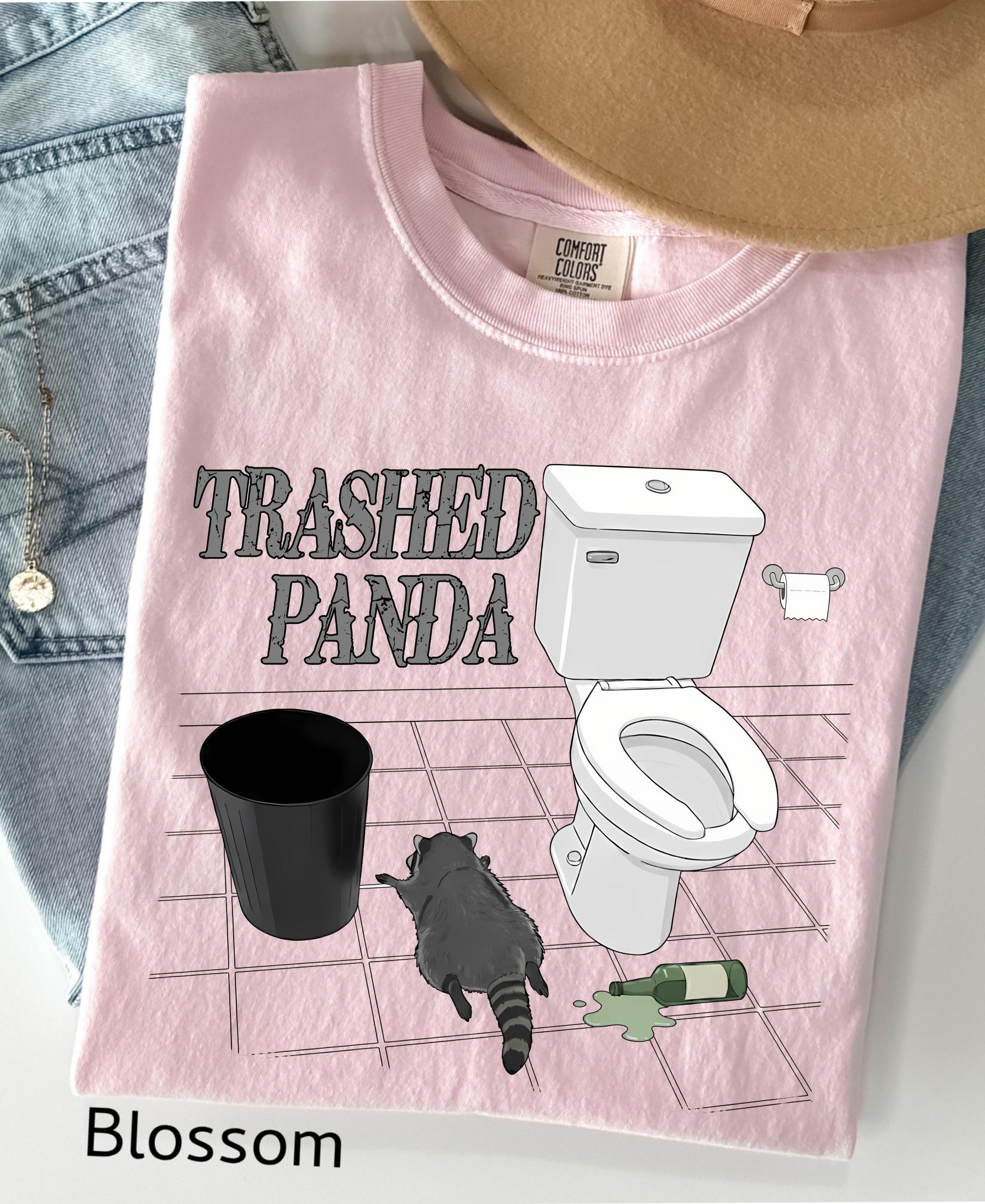 Comfort Colors© Trashed Panda Funny Drunk Raccoon T-Shirt: Trash Panda Humor Gift, Party Animal Joke Tee