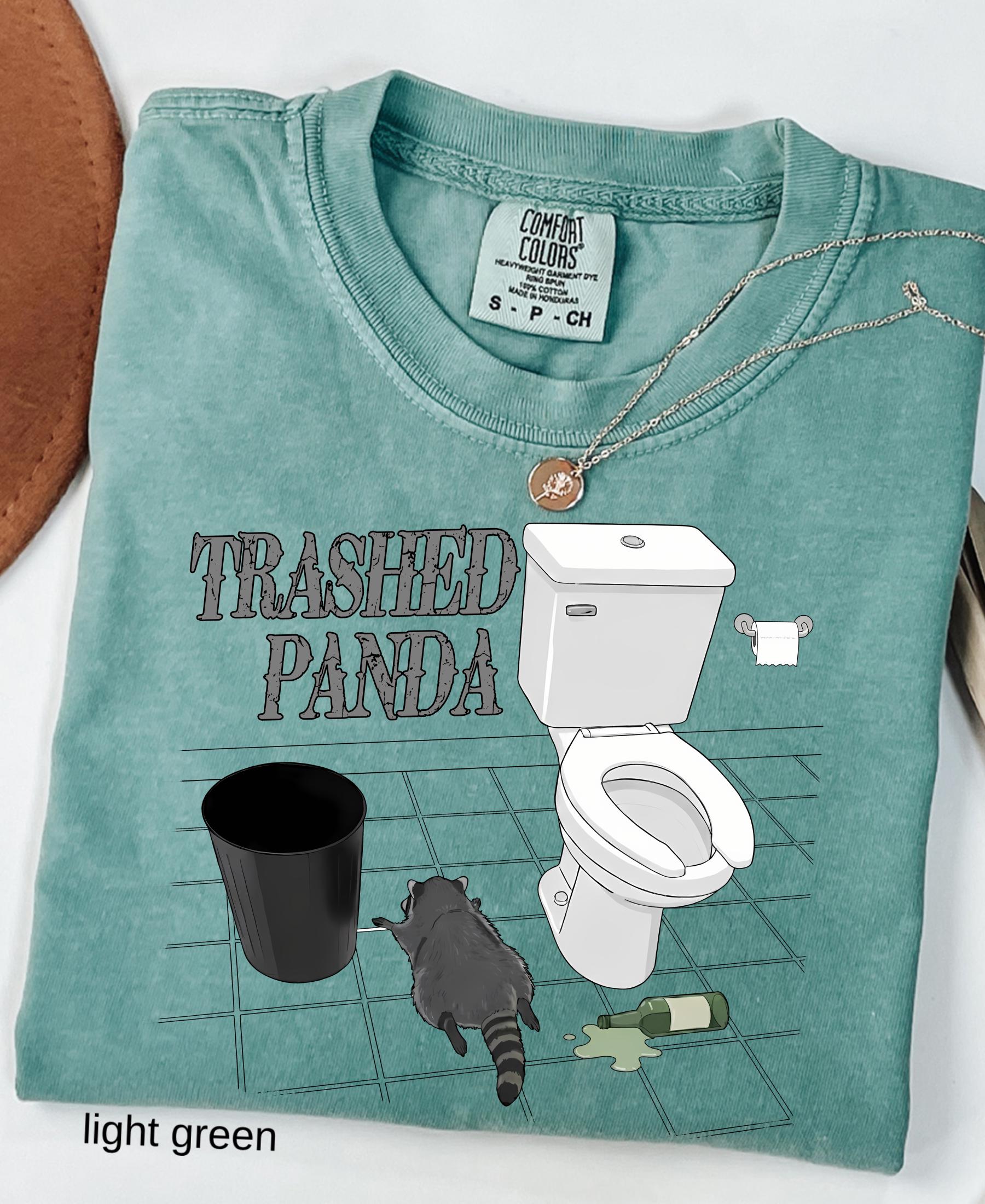 Comfort Colors© Trashed Panda Funny Drunk Raccoon T-Shirt: Trash Panda Humor Gift, Party Animal Joke Tee