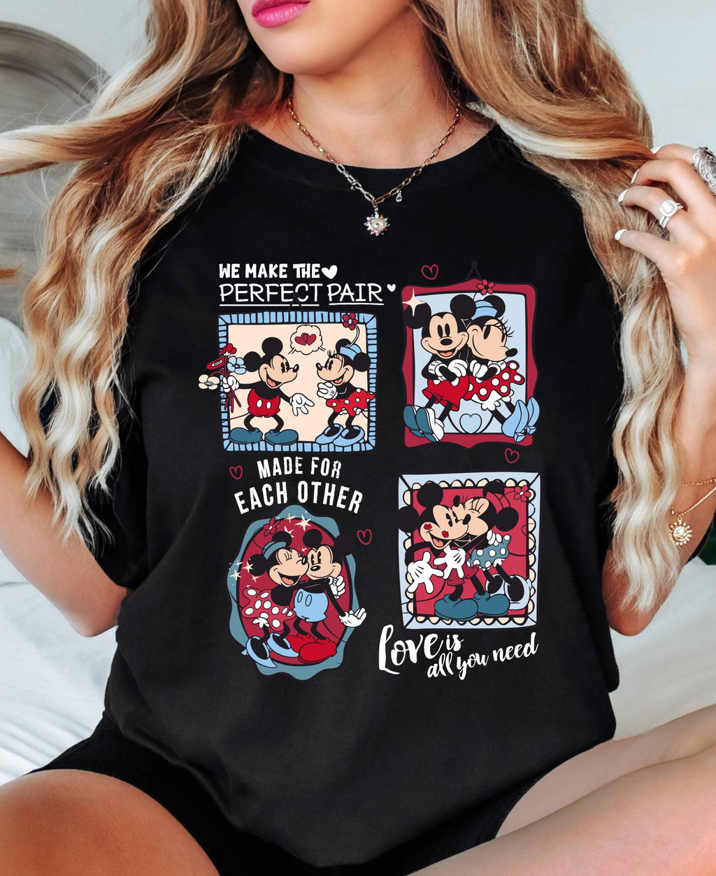 Comfort Colors© Retro Valentine's Day Match Mickey Minnie Shirt: Trend Love Preppy Valentines T-Shirt
