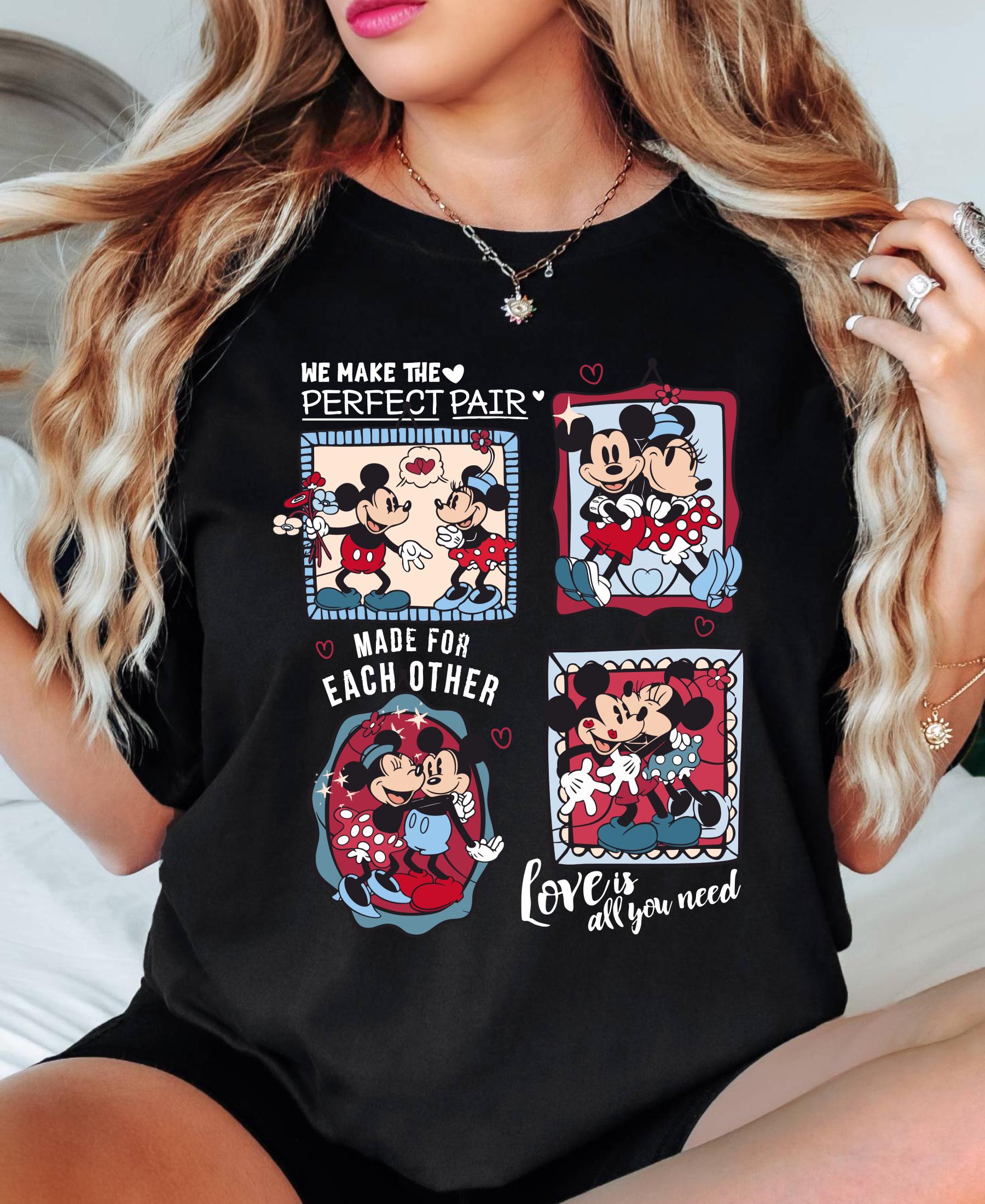 Comfort Colors© Retro Valentine's Day Match Mickey Minnie Shirt: Trend Love Preppy Valentines T-Shirt