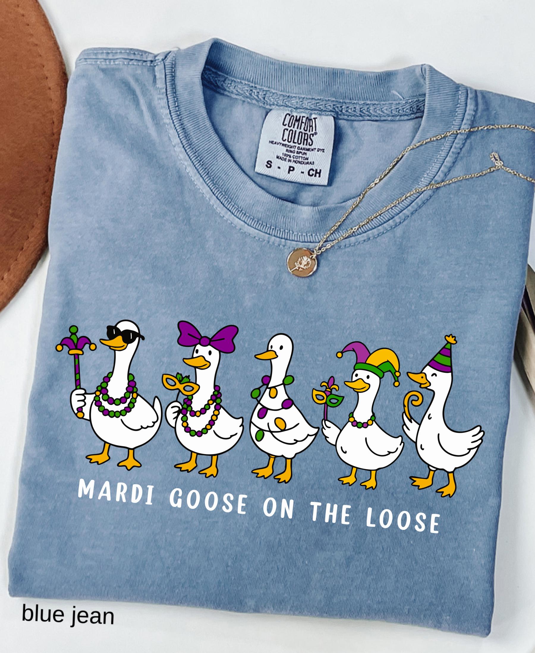 Comfort Colors© Mardi Gras Silly Goose Shirt: 2026 Coquette Louisiana Festival Celebration Apparel