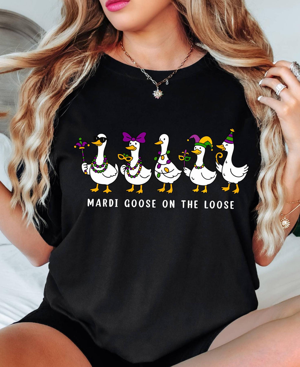 Comfort Colors© Mardi Gras Silly Goose Shirt: 2026 Coquette Louisiana Festival Celebration Apparel