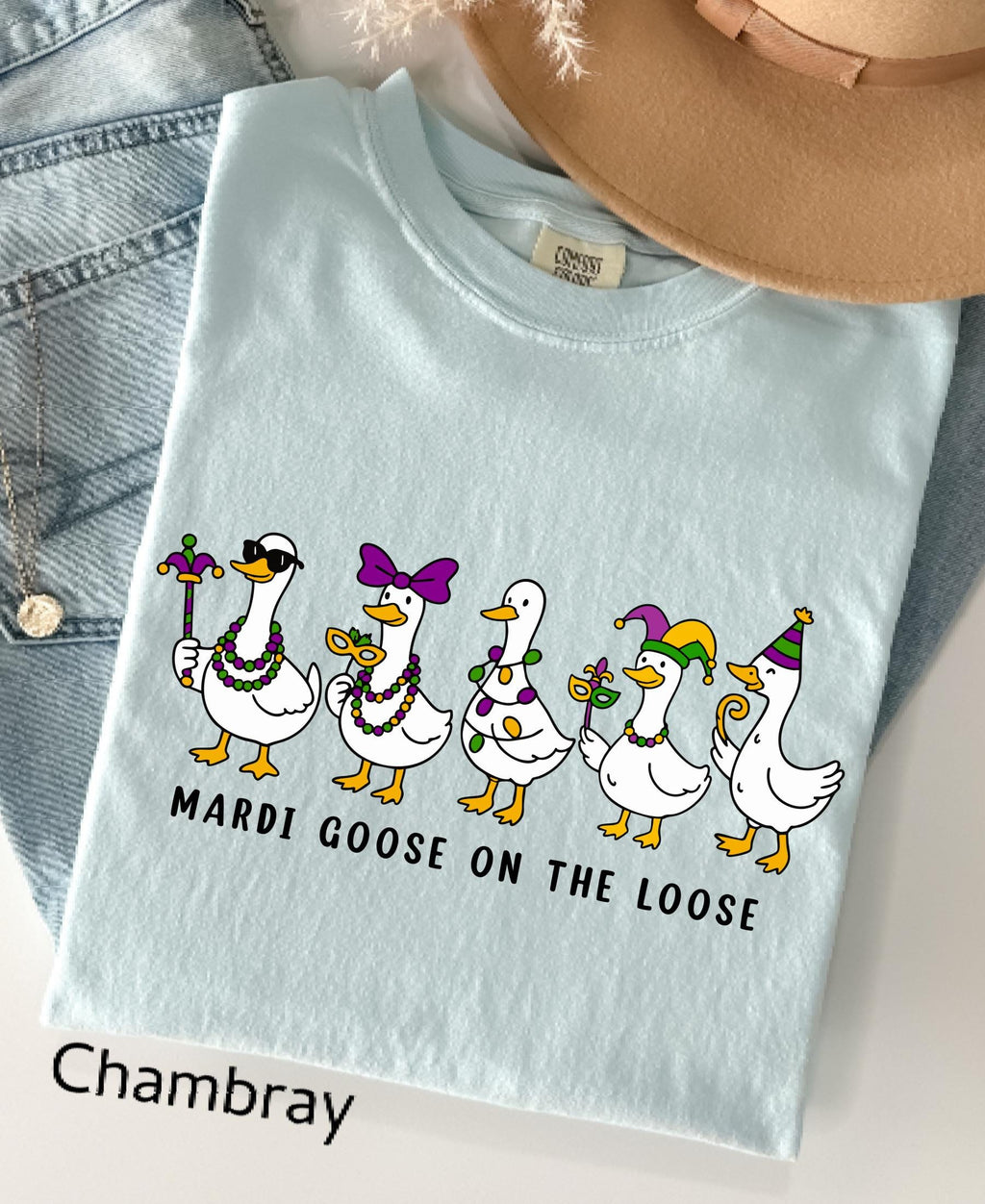 Comfort Colors© Mardi Gras Silly Goose Shirt: 2026 Coquette Louisiana Festival Celebration Apparel