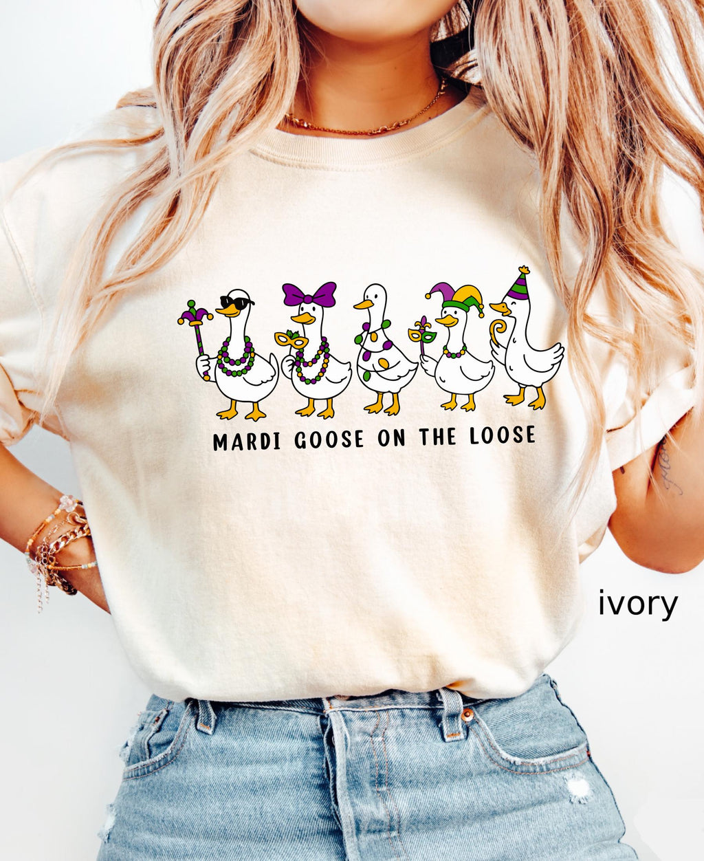 Comfort Colors© Mardi Gras Silly Goose Shirt: 2026 Coquette Louisiana Festival Celebration Apparel