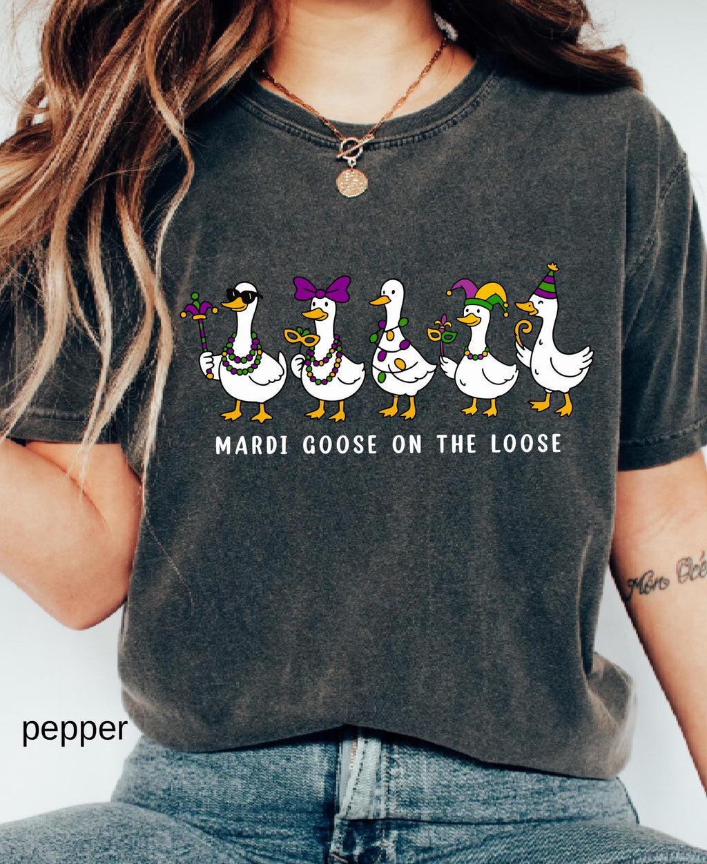 Comfort Colors© Mardi Gras Silly Goose Shirt: 2026 Coquette Louisiana Festival Celebration Apparel