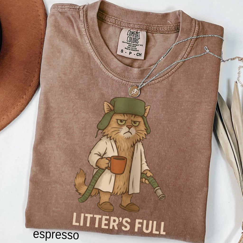 Comfort Colors© Litter’s Full Unisex Shirt: Funny Cat Lovers Winter Vacation Crewneck