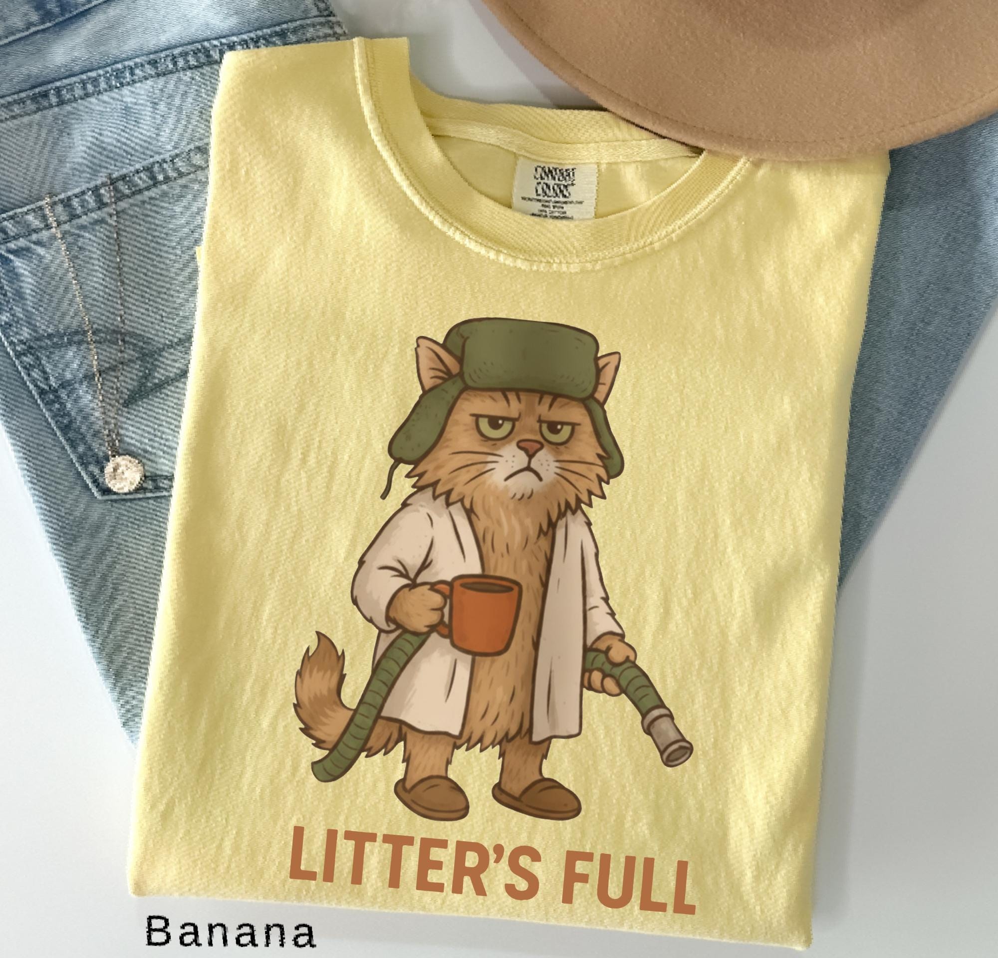 Comfort Colors© Litter’s Full Unisex Shirt: Funny Cat Lovers Winter Vacation Crewneck