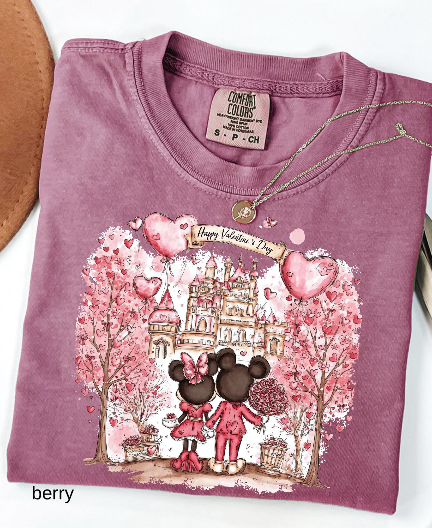Comfort Colors© Disney Mickey & Minnie Valentine Shirt: Retro Couple WDW Valentine's Day 2026 Gift