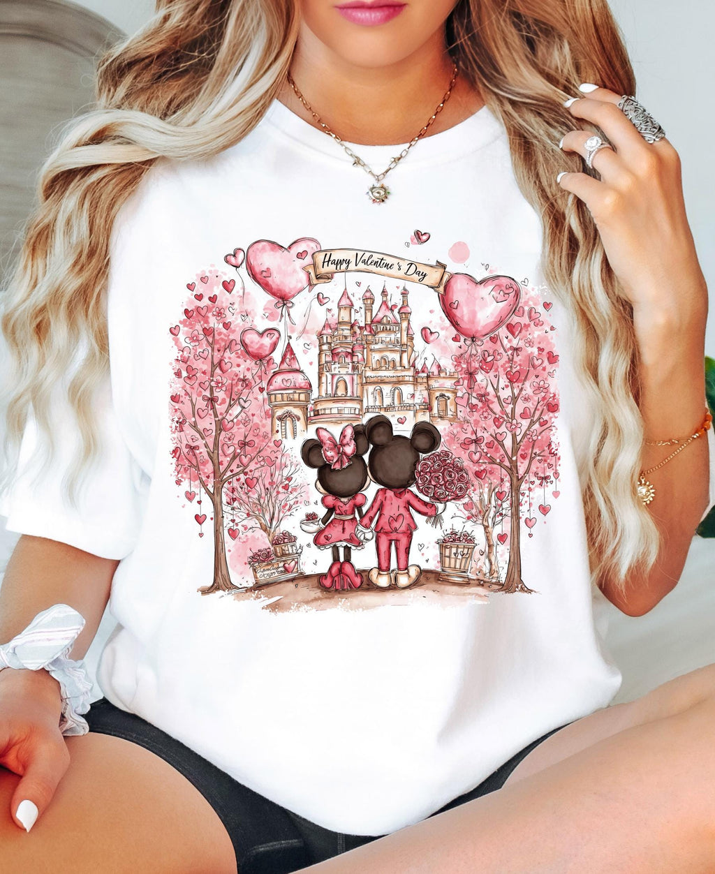 Comfort Colors© Disney Mickey & Minnie Valentine Shirt: Retro Couple WDW Valentine's Day 2026 Gift