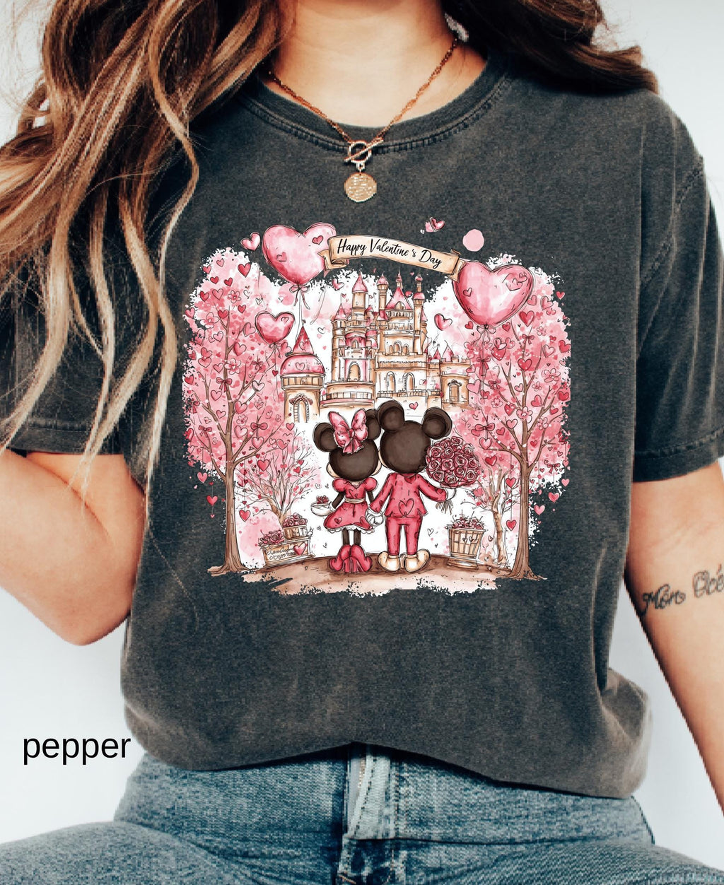 Comfort Colors© Disney Mickey & Minnie Valentine Shirt: Retro Couple WDW Valentine's Day 2026 Gift