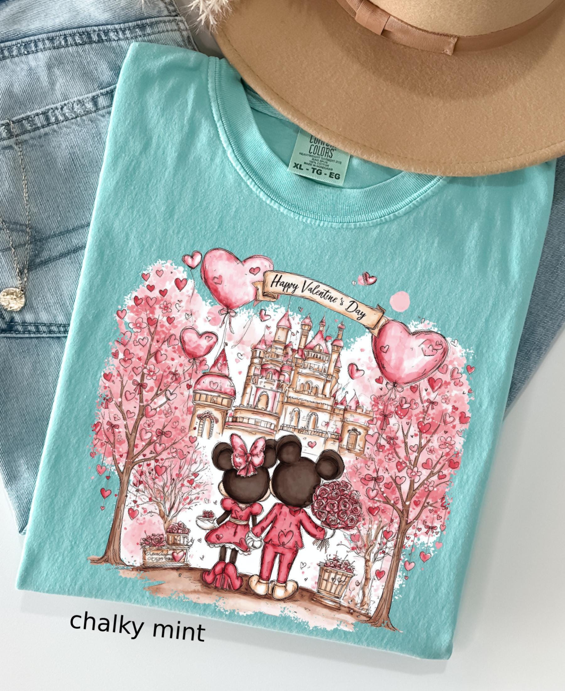 Comfort Colors© Disney Mickey & Minnie Valentine Shirt: Retro Couple WDW Valentine's Day 2026 Gift