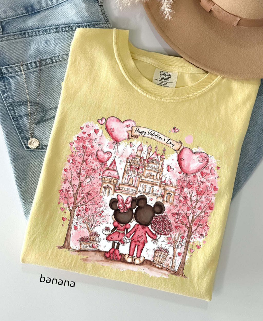 Comfort Colors© Disney Mickey & Minnie Valentine Shirt: Retro Couple WDW Valentine's Day 2026 Gift