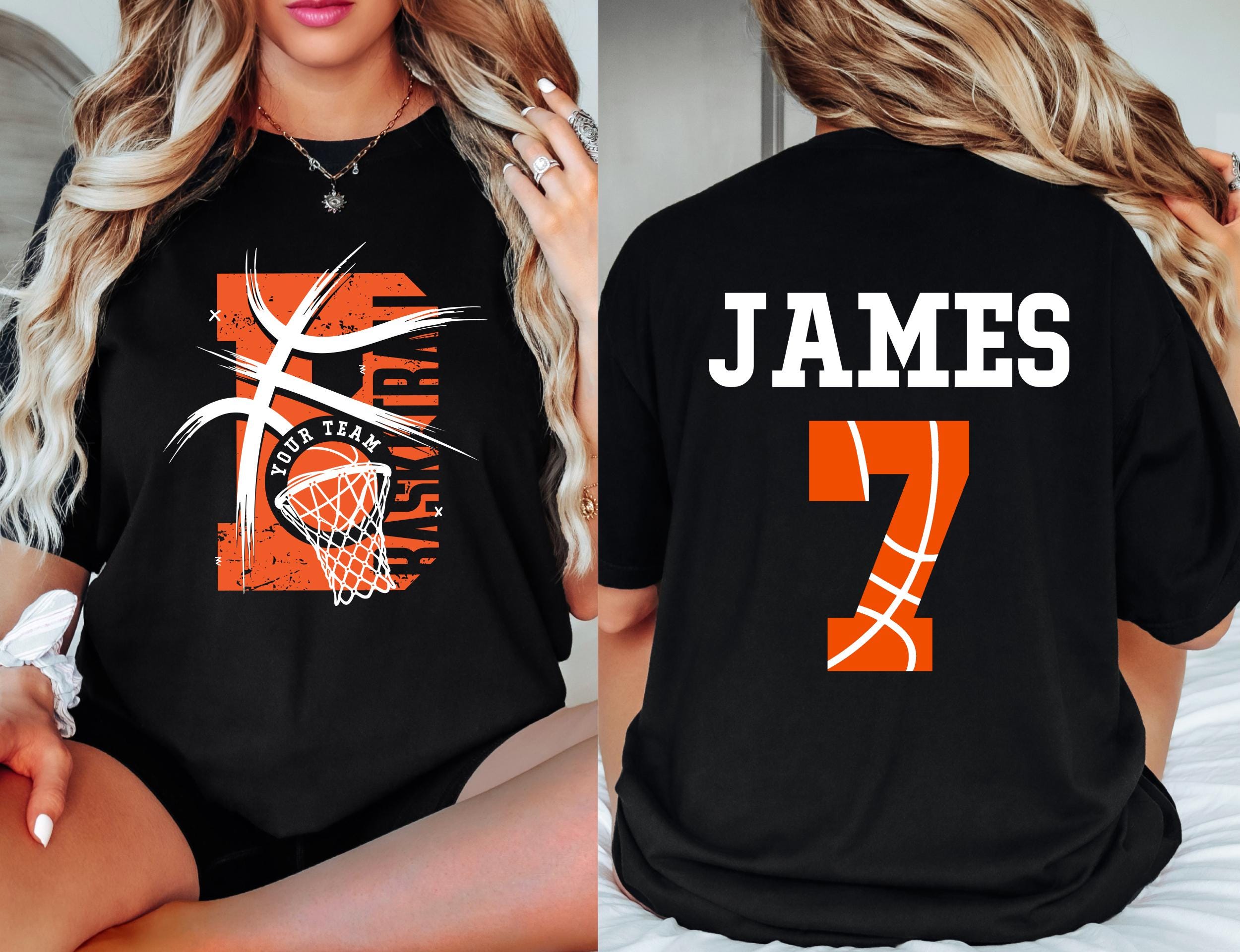 Comfort Colors© Personalized Basketball Team Shirt: Custom Name & Number Tee Game Day Mom Gift