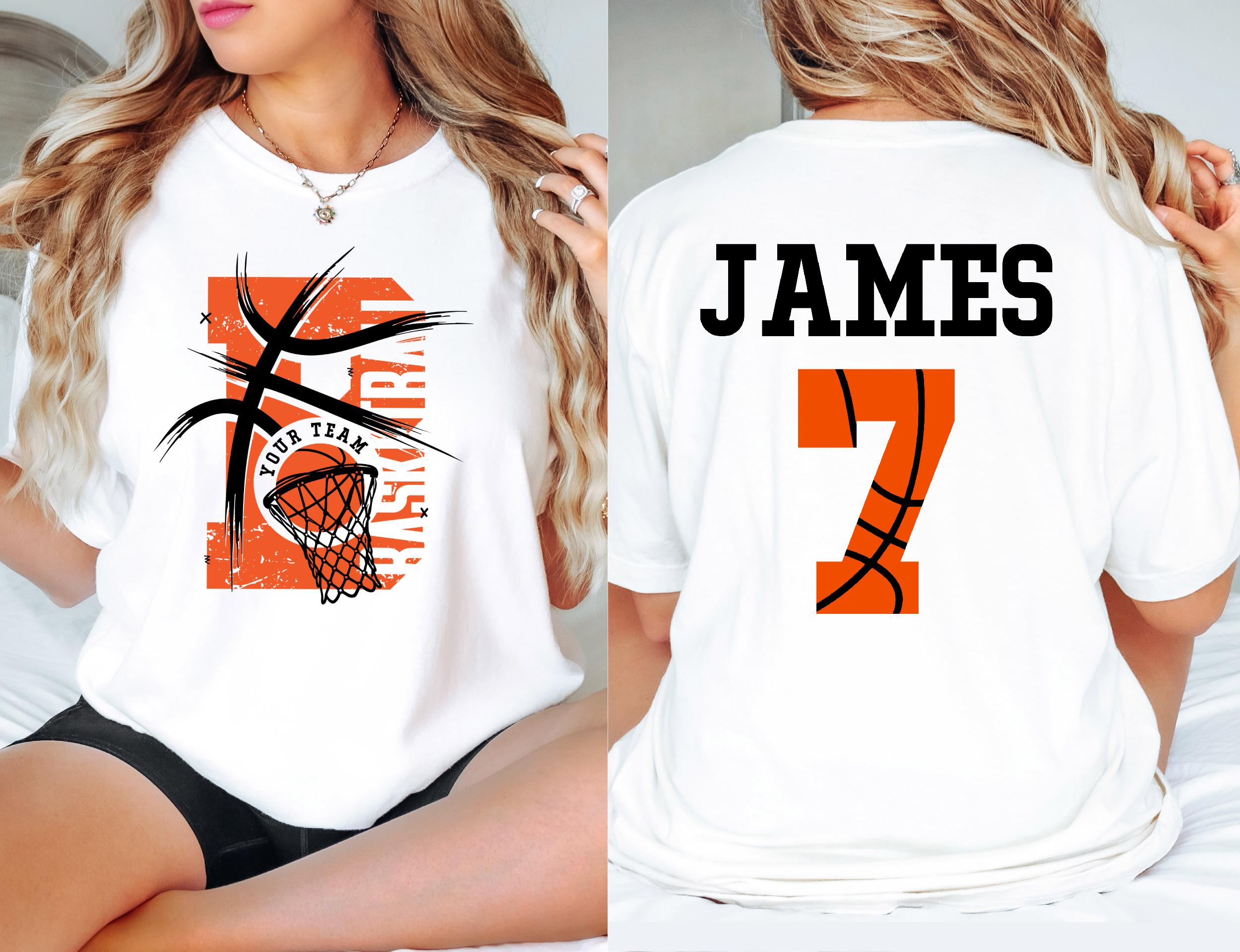 Comfort Colors© Personalized Basketball Team Shirt: Custom Name & Number Tee Game Day Mom Gift
