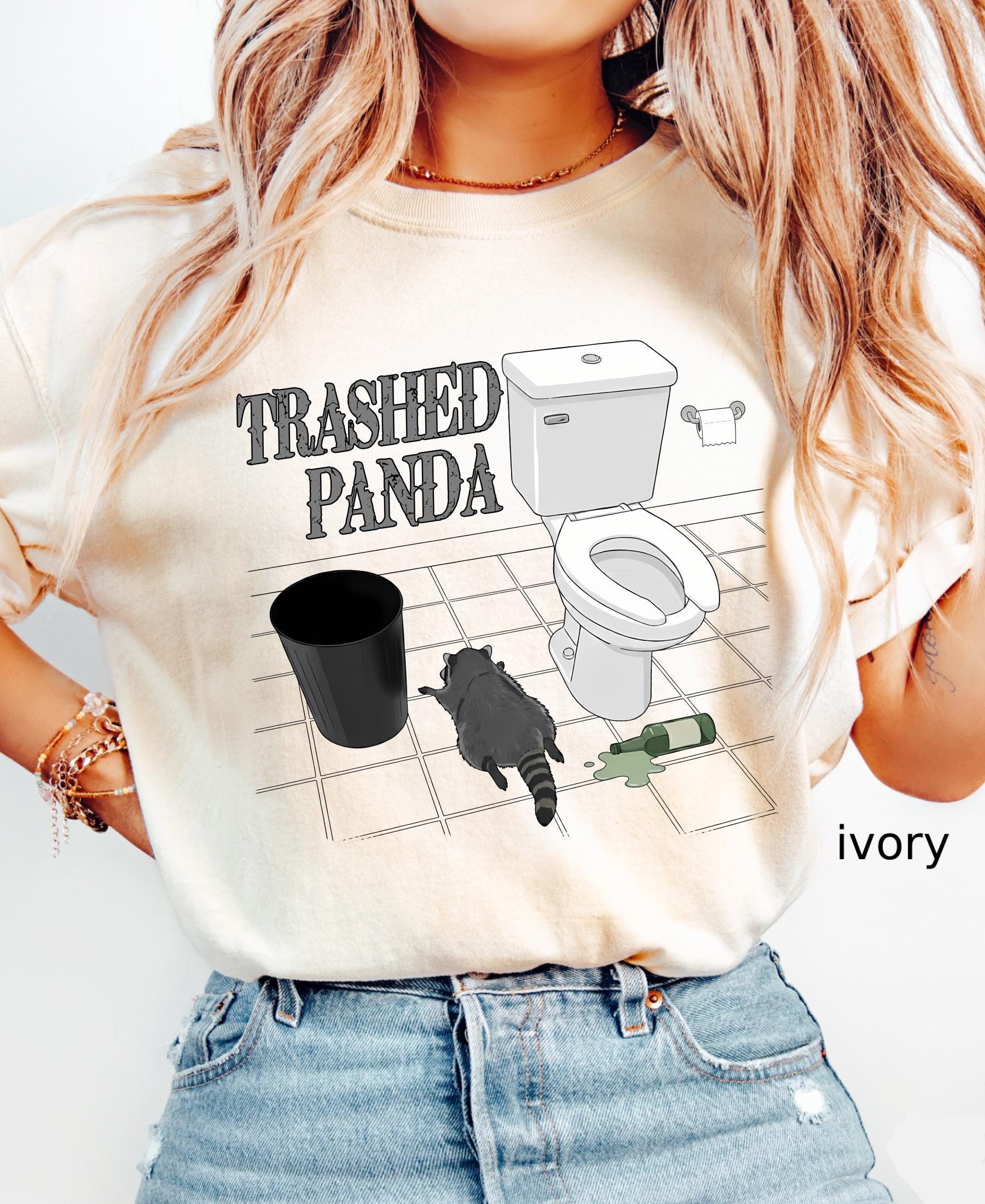 Comfort Colors© Trashed Panda Funny Drunk Raccoon T-Shirt: Trash Panda Humor Gift, Party Animal Joke Tee