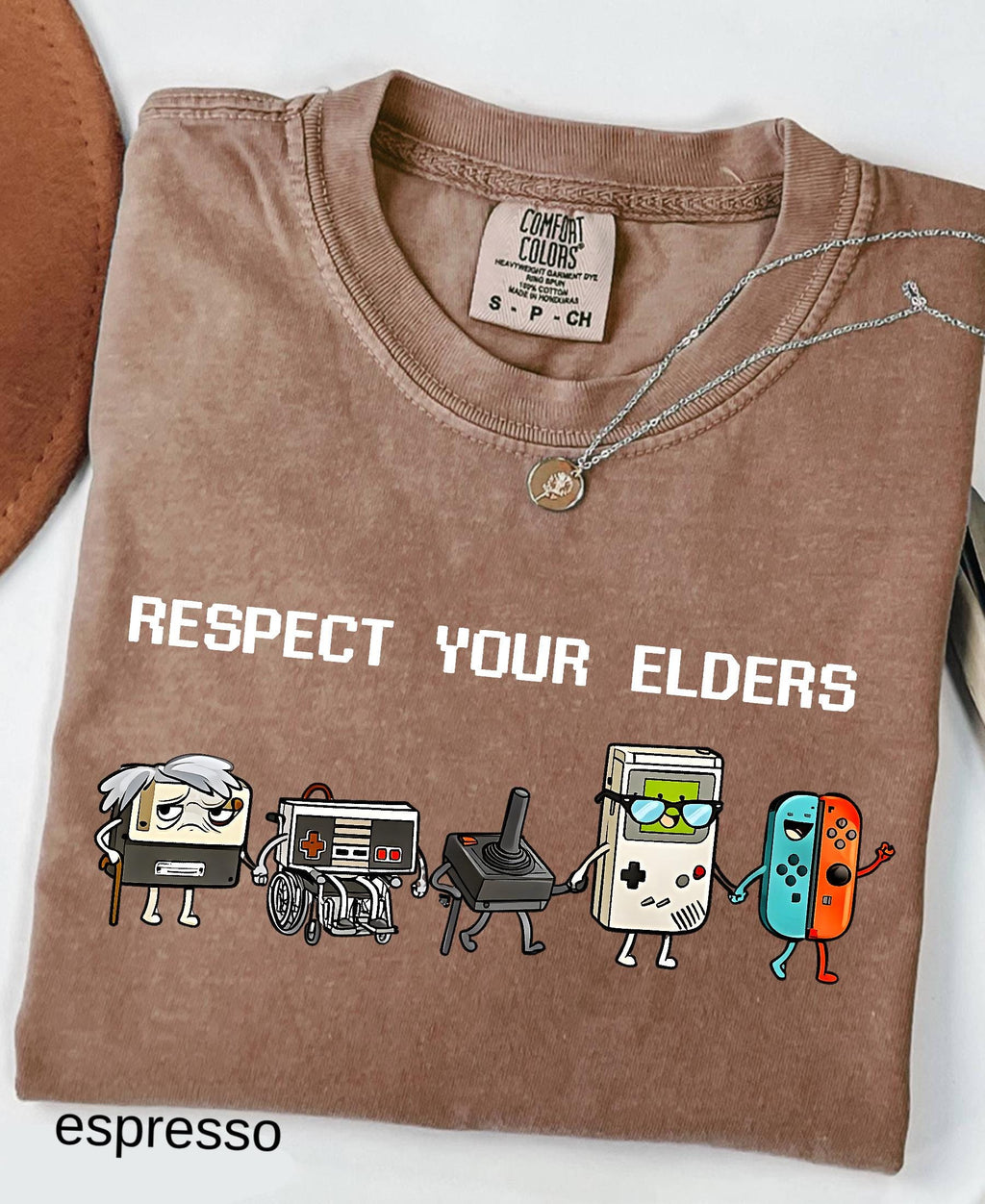 Comfort Colors© Respect Your Elders Gaming Shirt, Vintage Funny Old Gamer Tee, Retro Video Game T-Shirt