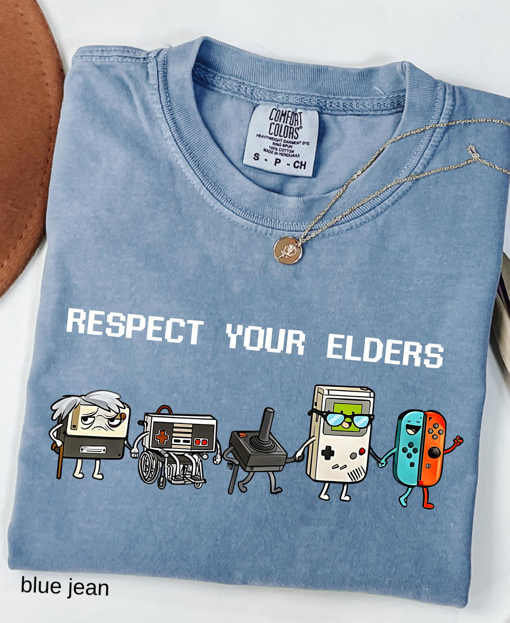 Comfort Colors© Respect Your Elders Gaming Shirt, Vintage Funny Old Gamer Tee, Retro Video Game T-Shirt