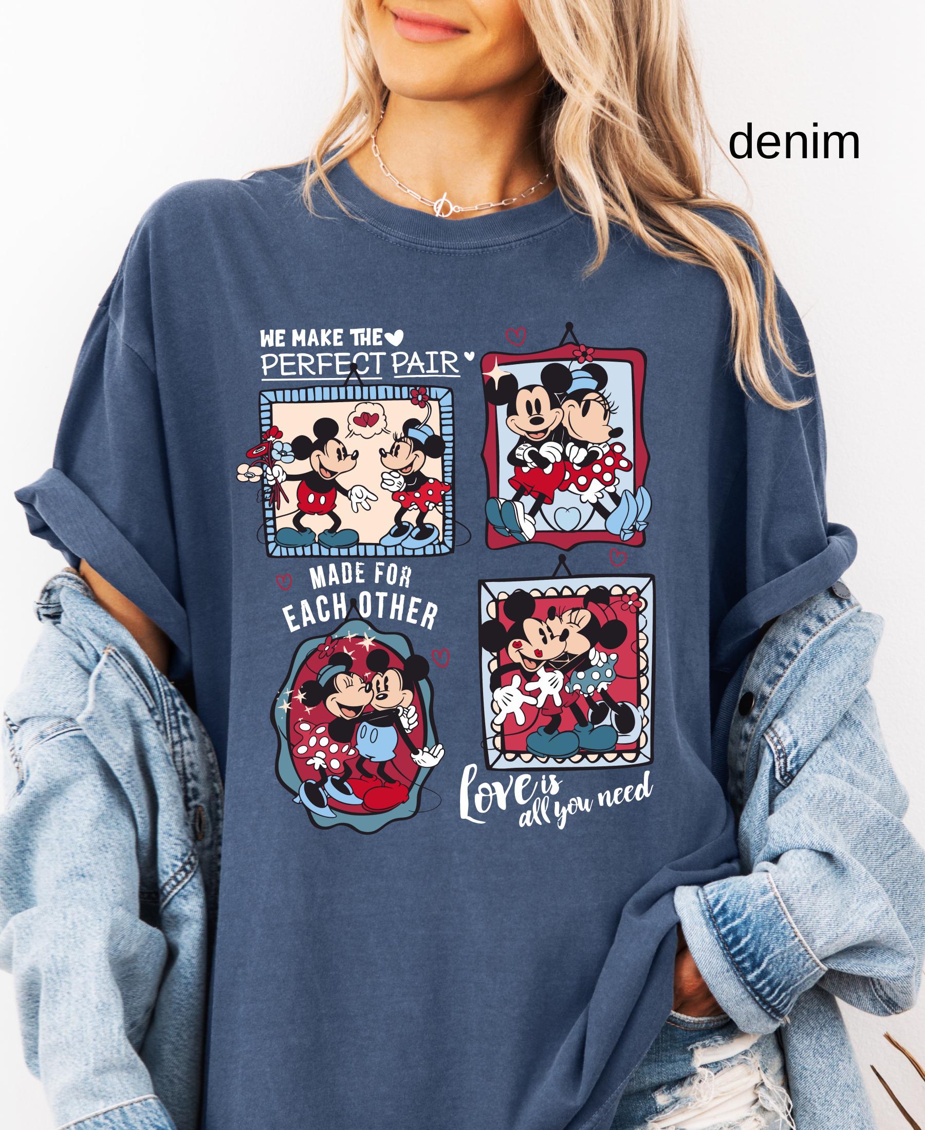 Comfort Colors© Retro Valentine's Day Match Mickey Minnie Shirt: Trend Love Preppy Valentines T-Shirt