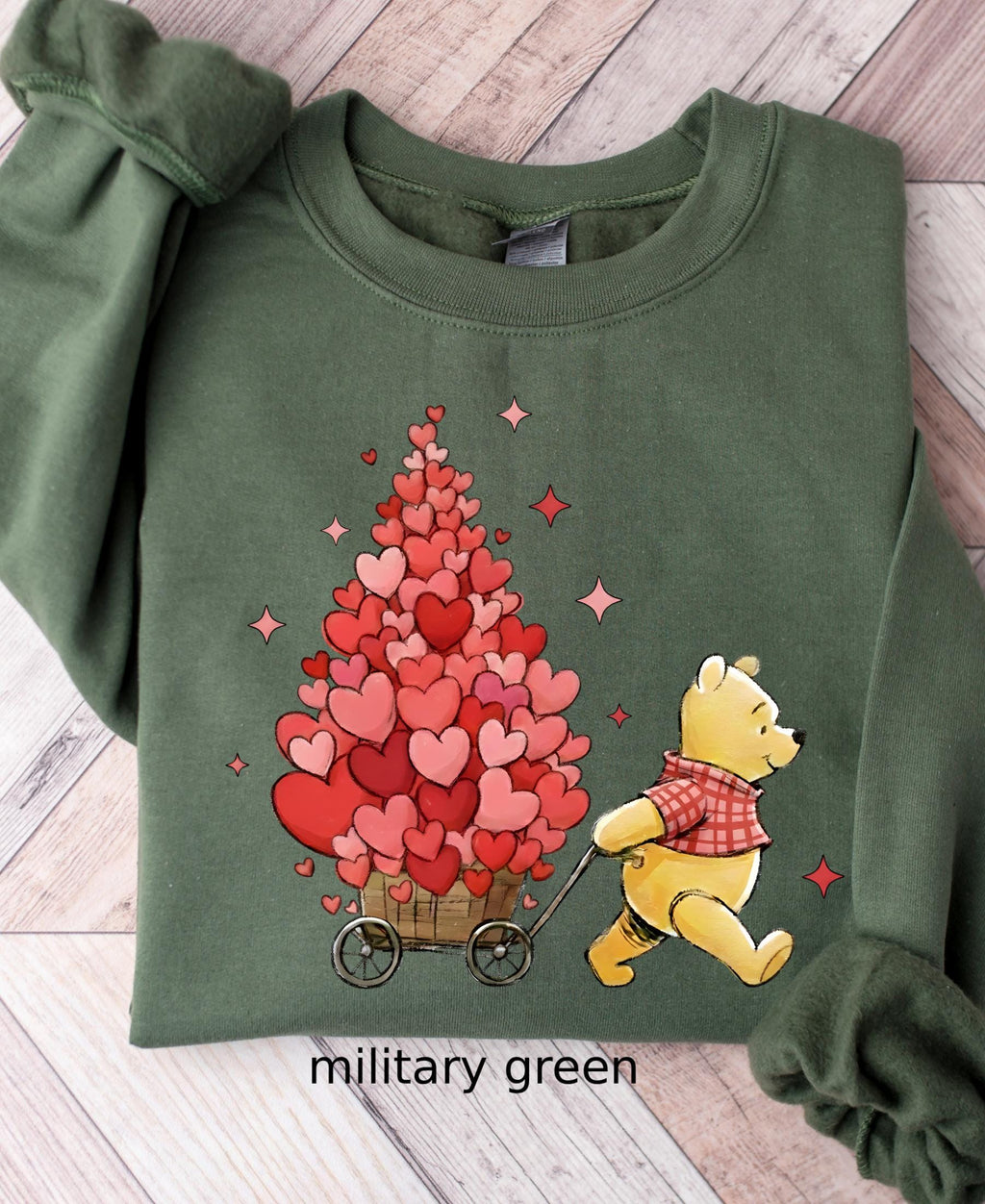 Valentine's Day Winnie the Pooh Sweatshirt, Heart Balloon Disney Valentine Day Sweater Lover Gift
