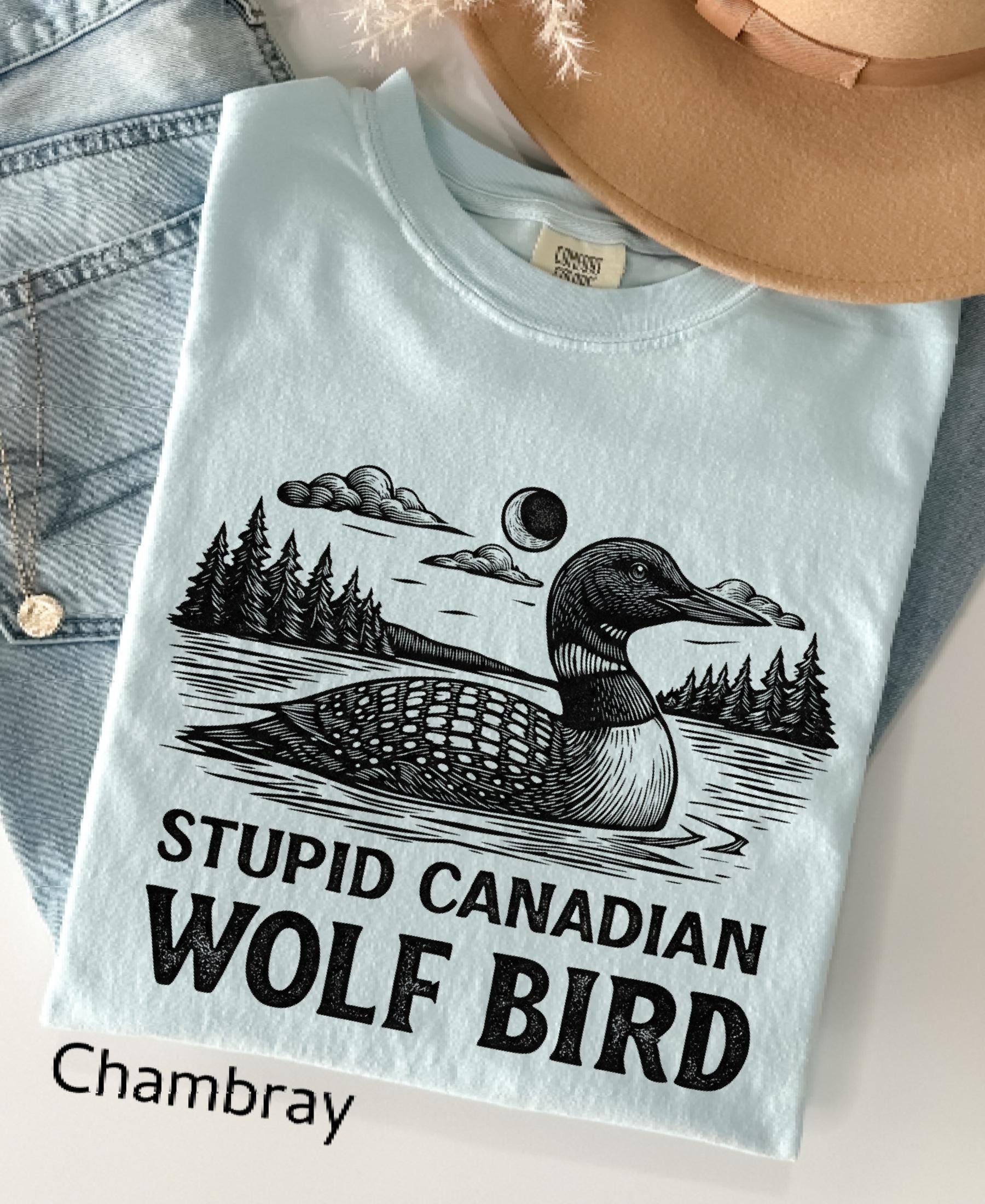 Comfort Colors© Stupid Canadian Wolf Bird Shirt, Sarcastic Animal Graphic Tee LGBT Gift