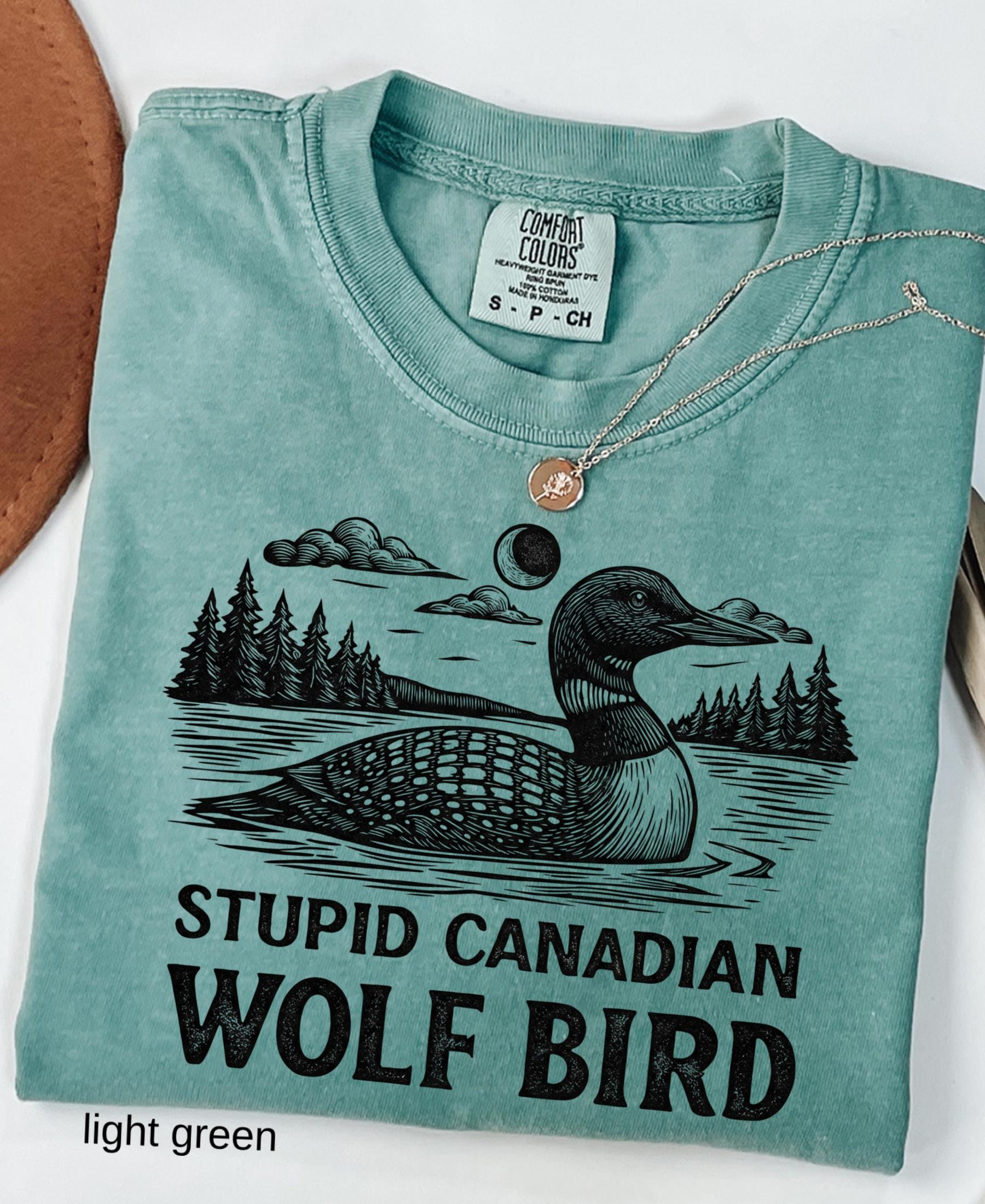 Comfort Colors© Stupid Canadian Wolf Bird Shirt, Sarcastic Animal Graphic Tee LGBT Gift