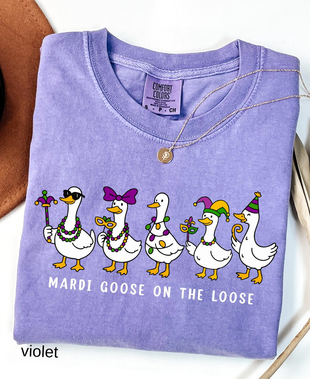 Comfort Colors© Mardi Gras Silly Goose Shirt: 2026 Coquette Louisiana Festival Celebration Apparel
