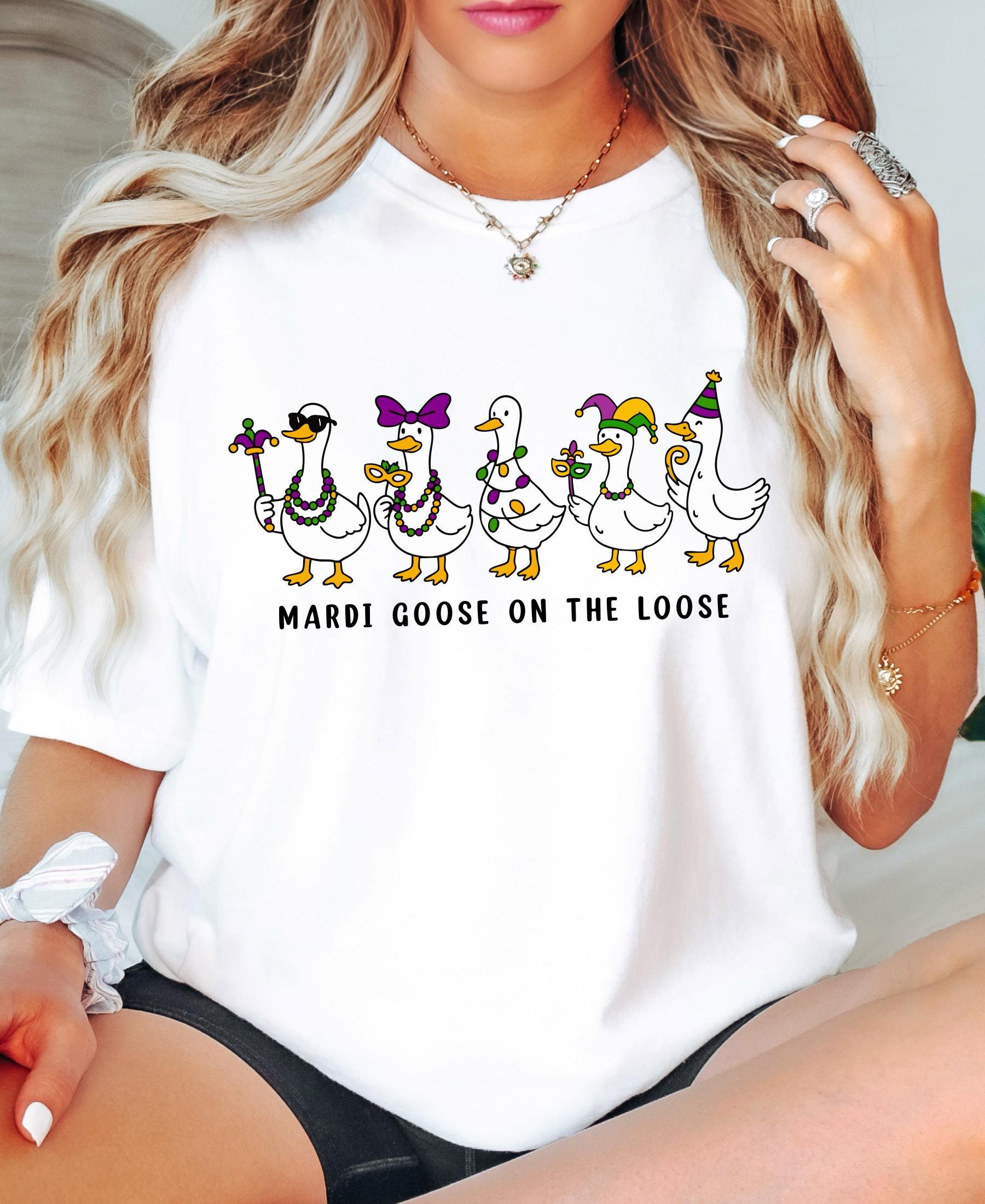 Comfort Colors© Mardi Gras Silly Goose Shirt: 2026 Coquette Louisiana Festival Celebration Apparel