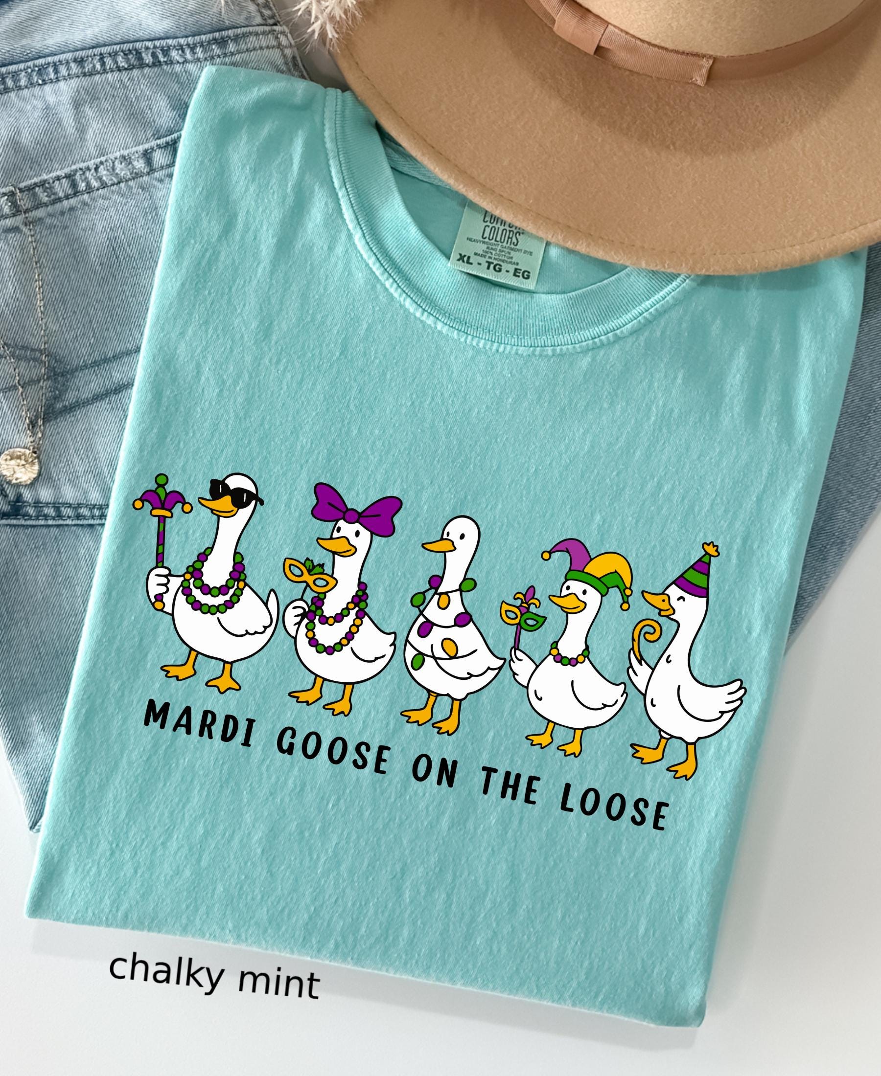 Comfort Colors© Mardi Gras Silly Goose Shirt: 2026 Coquette Louisiana Festival Celebration Apparel