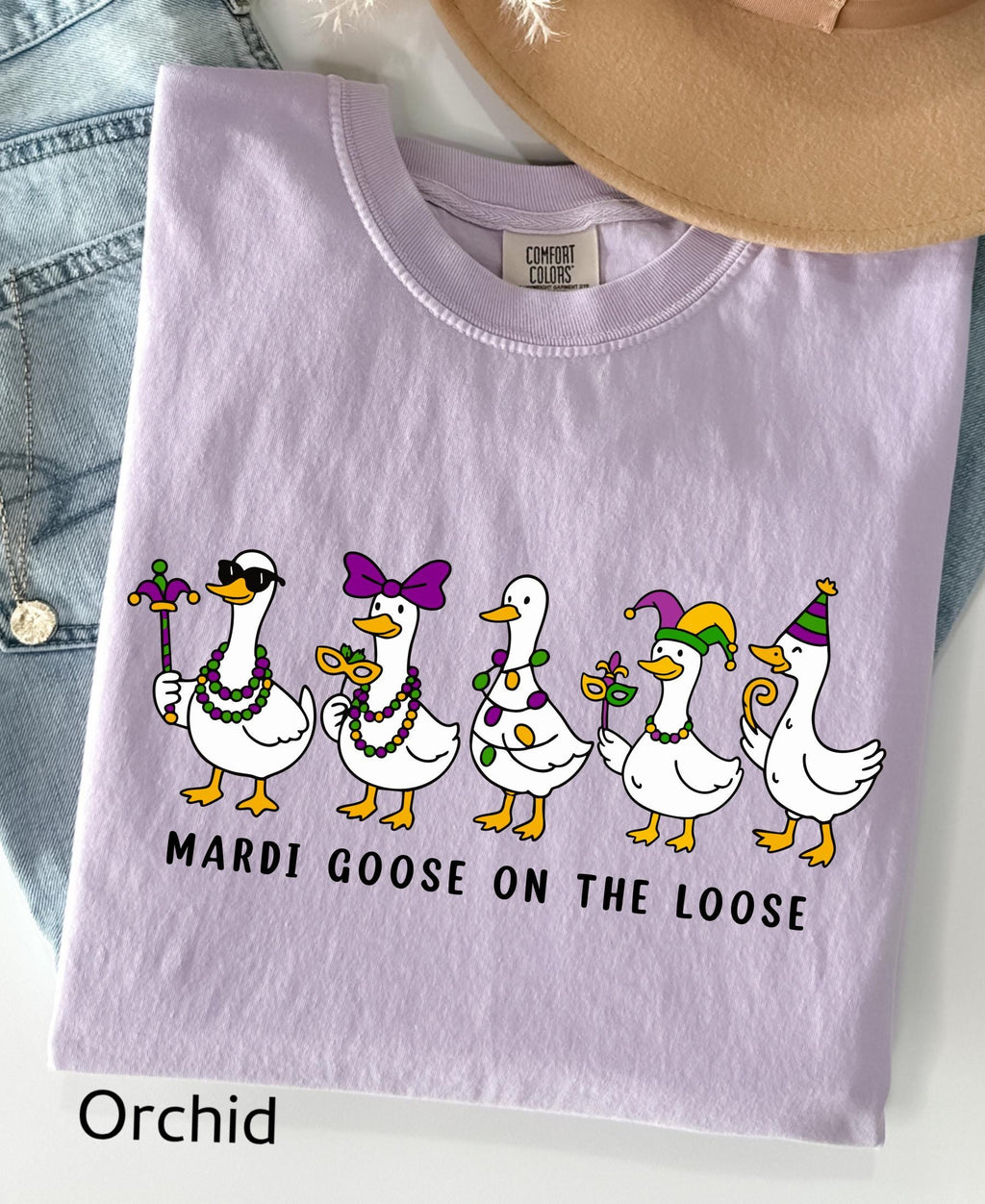 Comfort Colors© Mardi Gras Silly Goose Shirt: 2026 Coquette Louisiana Festival Celebration Apparel