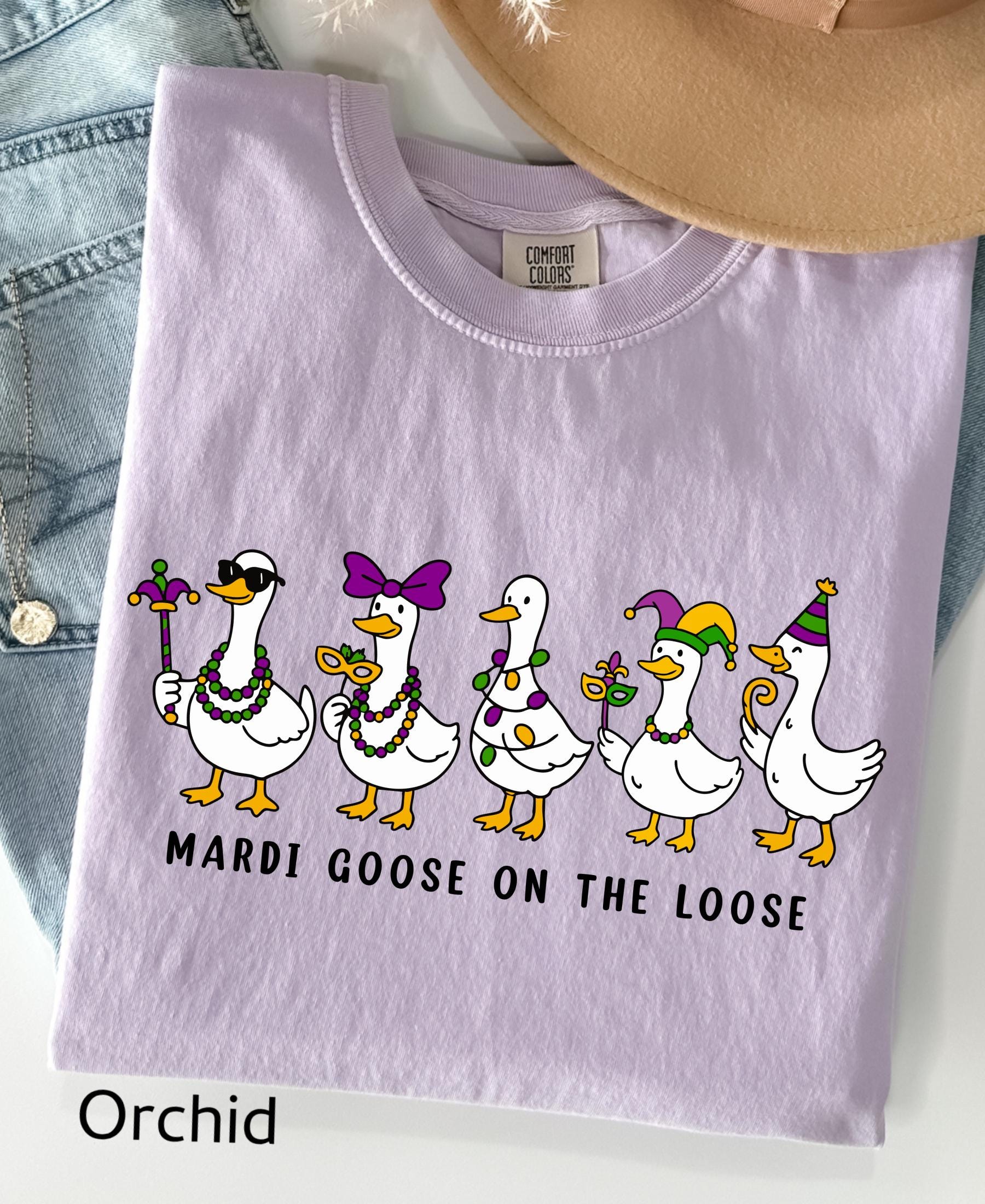 Comfort Colors© Mardi Gras Silly Goose Shirt: 2026 Coquette Louisiana Festival Celebration Apparel