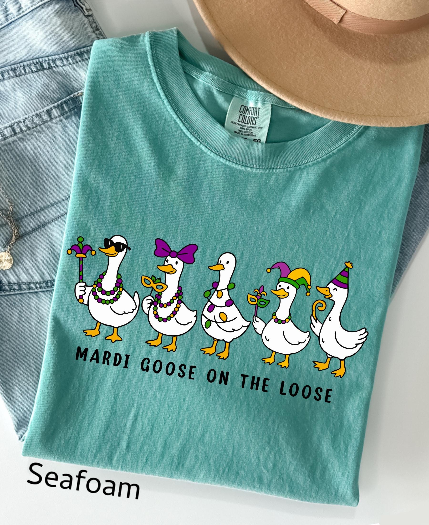 Comfort Colors© Mardi Gras Silly Goose Shirt: 2026 Coquette Louisiana Festival Celebration Apparel