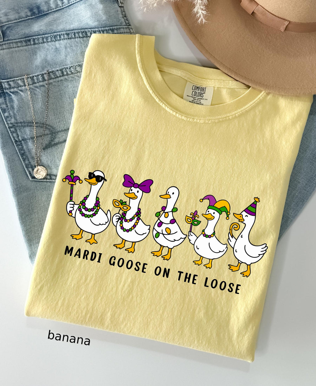 Comfort Colors© Mardi Gras Silly Goose Shirt: 2026 Coquette Louisiana Festival Celebration Apparel