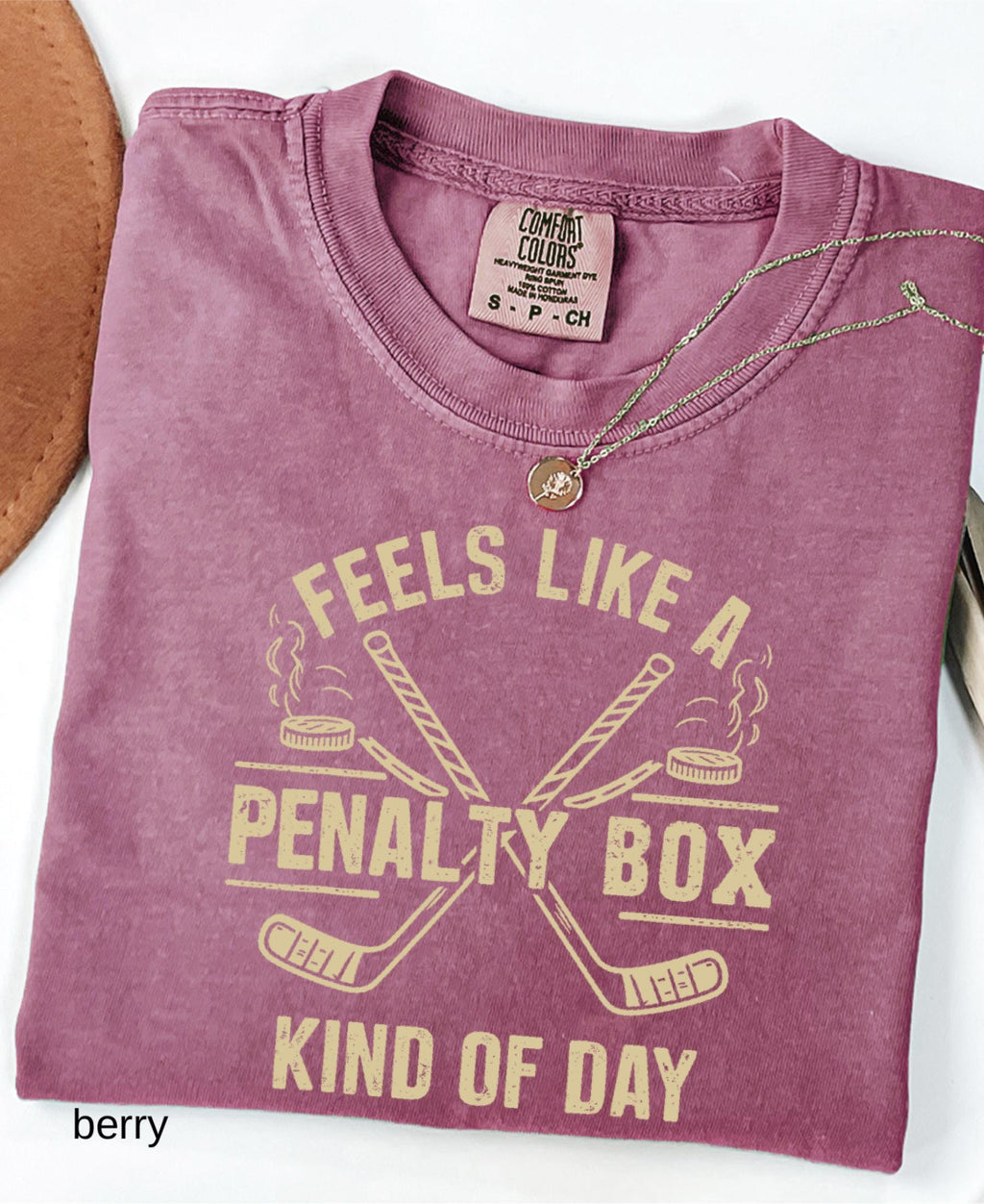 Comfort Colors© Feels Like A Penalty Box Kind Of Day Shirt: Funny Hockey Player Gift, Cozy Ice Hockey Mom Tee, Game Day Fan Player Jersey