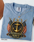 Comfort Colors© US Navy 250th Anniversary Shirt: Military Graduation Tee Patriotic Veteran Day Gift