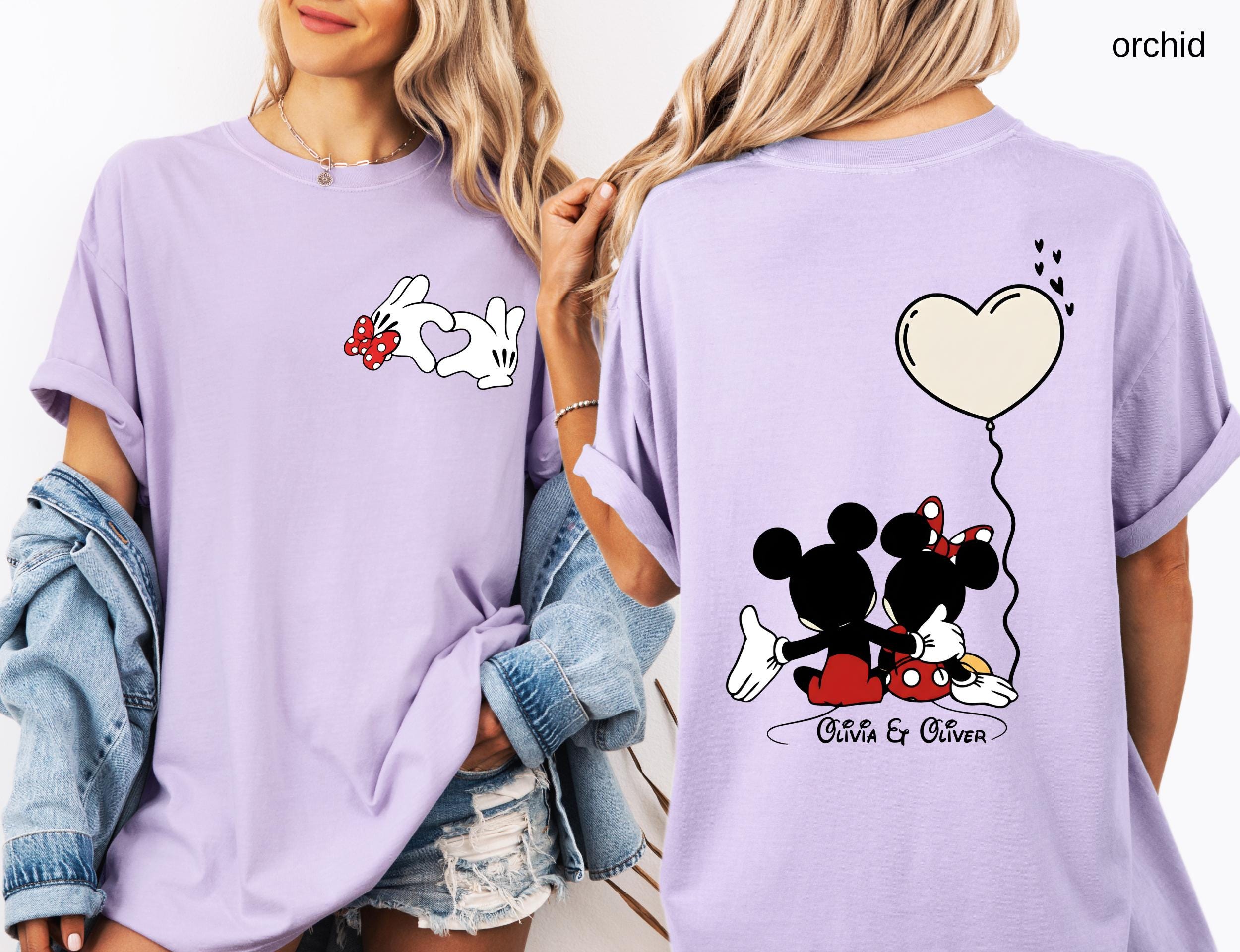 Comfort Colors© Custom Disneyland Sweethearts Nite Shirt: Retro Mickey and Friends Valentine’s Day Love Tee, Matching Couple Gift