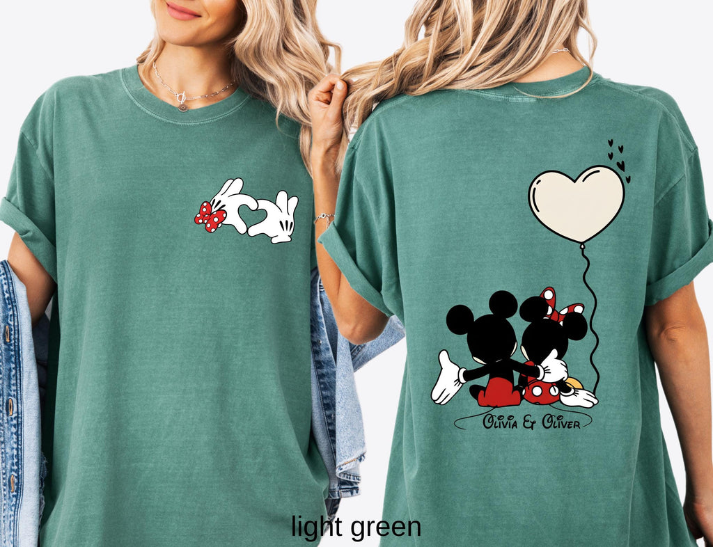 Comfort Colors© Custom Disneyland Sweethearts Nite Shirt: Retro Mickey and Friends Valentine’s Day Love Tee, Matching Couple Gift