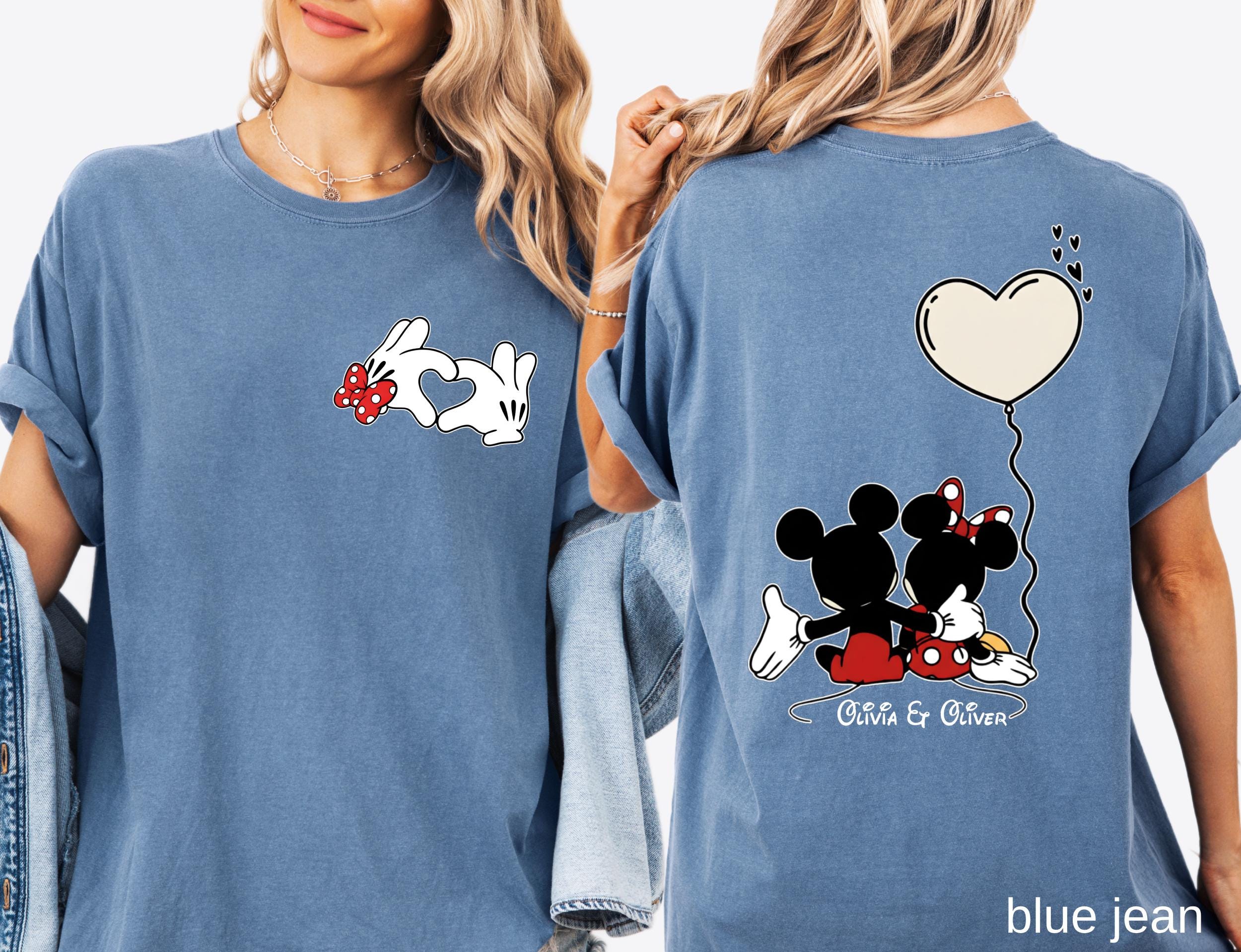 Comfort Colors© Custom Disneyland Sweethearts Nite Shirt: Retro Mickey and Friends Valentine’s Day Love Tee, Matching Couple Gift