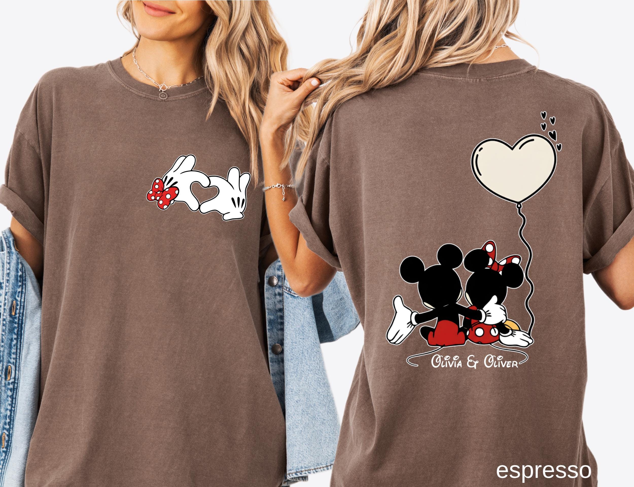 Comfort Colors© Custom Disneyland Sweethearts Nite Shirt: Retro Mickey and Friends Valentine’s Day Love Tee, Matching Couple Gift