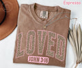Comfort Colors® Christian Valentine Shirt, Leopard Print Faith Valentines Shirt, Loved John 3:16 Shirt, Religious Women Gift, Bible Verse