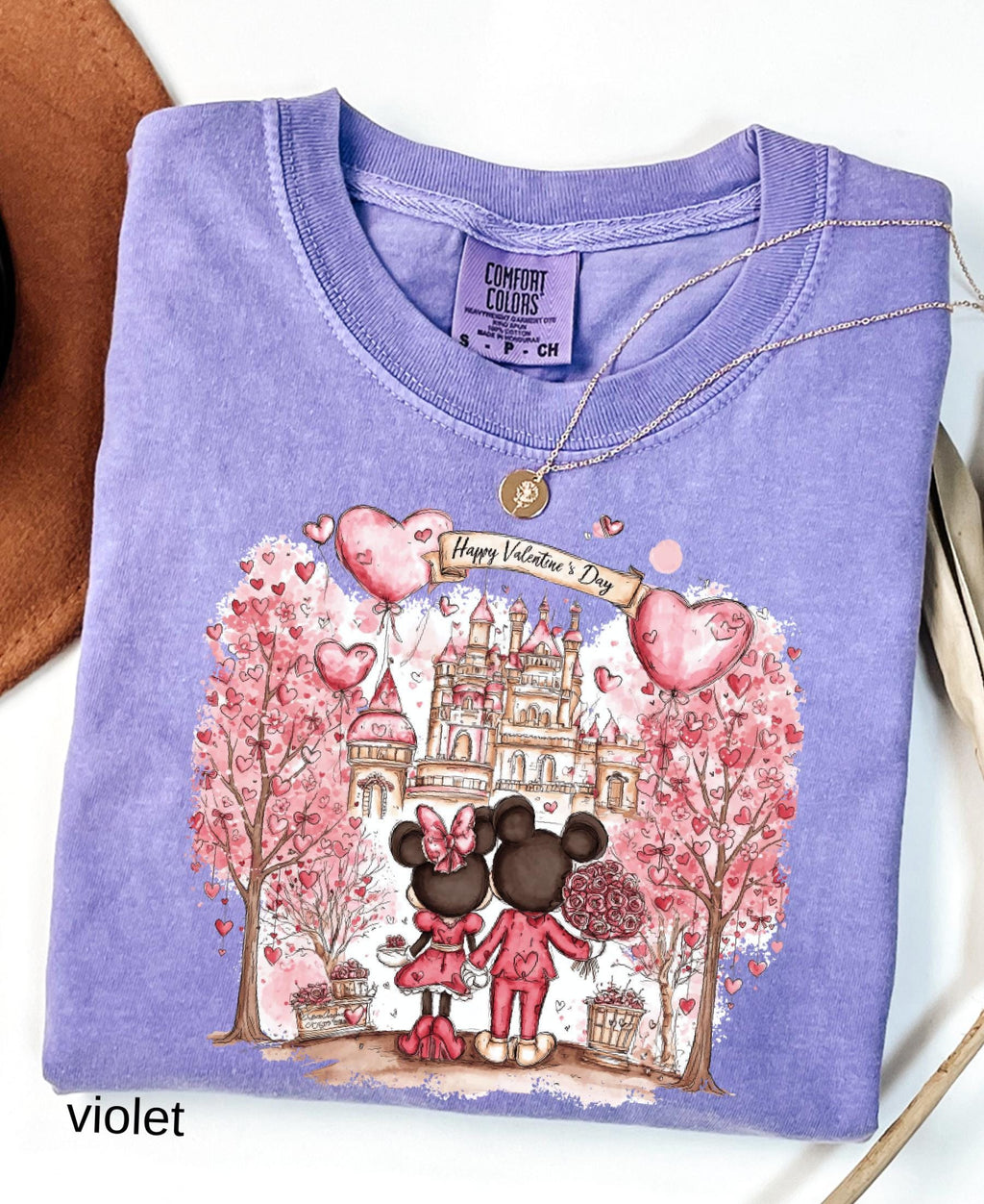 Comfort Colors© Disney Mickey & Minnie Valentine Shirt: Retro Couple WDW Valentine's Day 2026 Gift