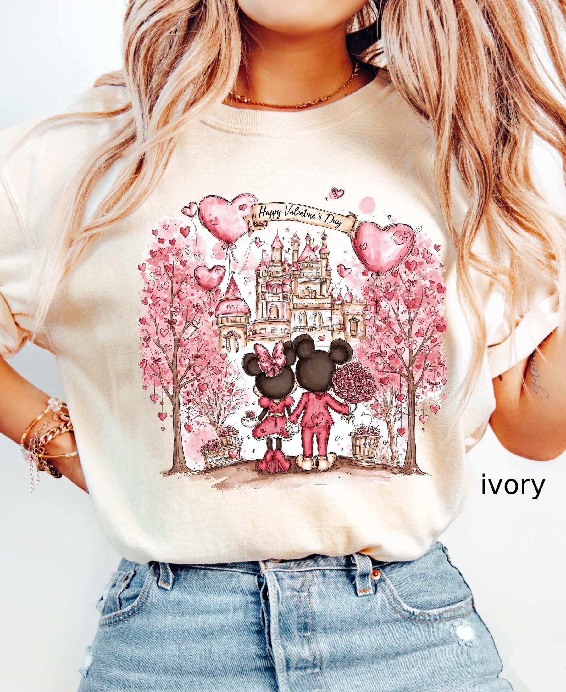 Comfort Colors© Disney Mickey & Minnie Valentine Shirt: Retro Couple WDW Valentine's Day 2026 Gift
